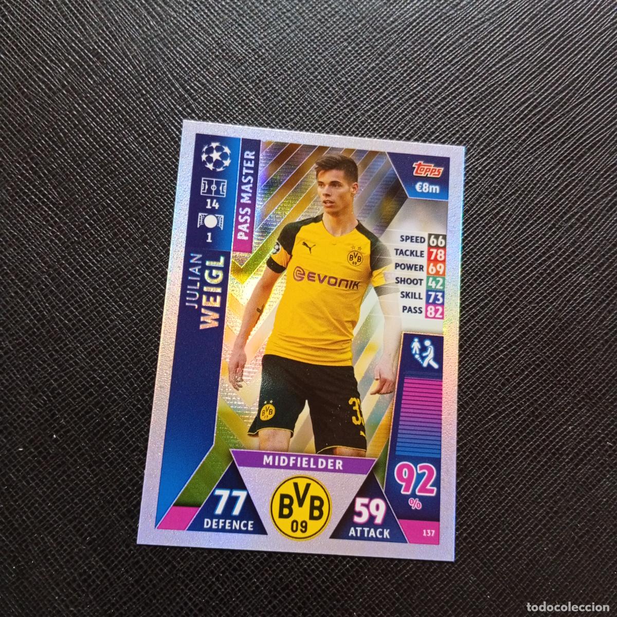 Cromos de F&uacute;tbol: 137 WEIGL BORUSSIA DORTMUND TOPPS MATCH ATTAX 2018 2019 FUTBOL 18 19 - (MD2002-2) PG36