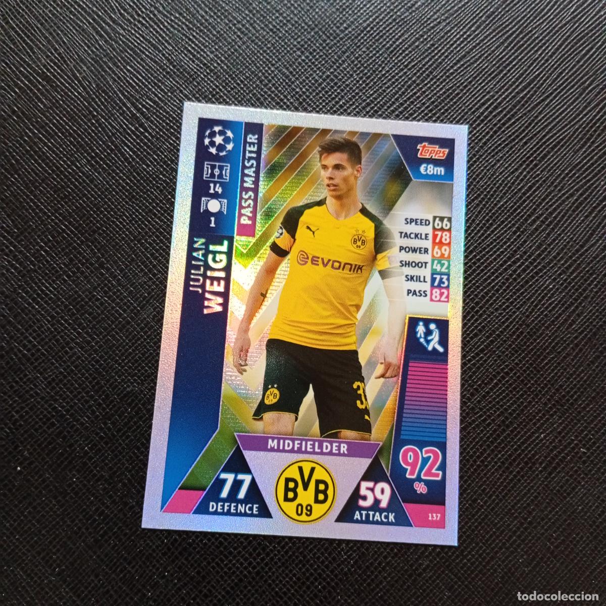 Fu&szlig;ball-Sticker: 137 WEIGL BORUSSIA DORTMUND TOPPS MATCH ATTAX 2018 2019 FUTBOL 18 19 - (MD2002-2) PG37
