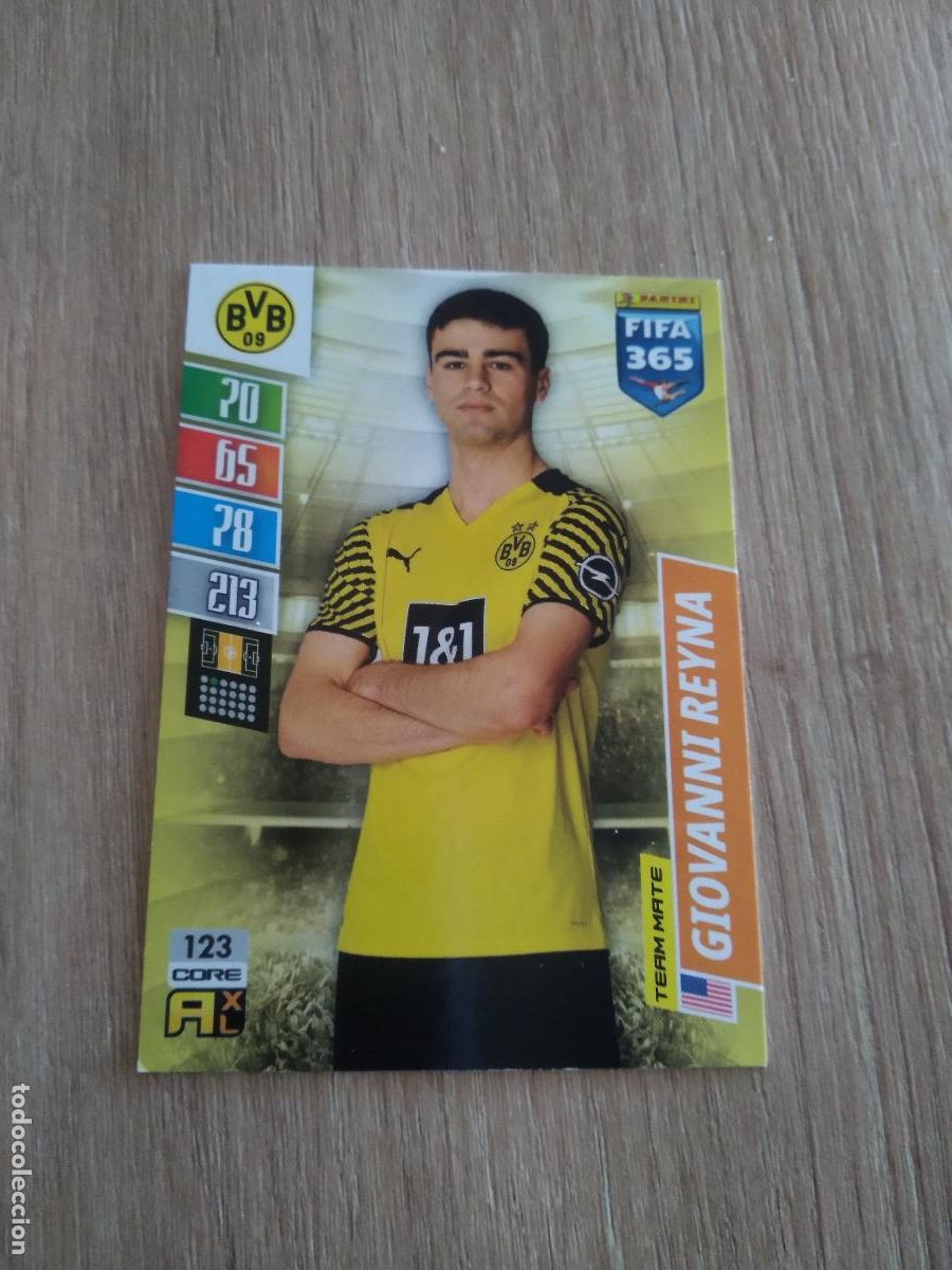 Cromos de Futebol: 123 GIOVANNI REYNA BORUSSIA DORTMUND CROMO FUTBOL PANINI ADRENALYN 21-22 FIFA 365 2021-2022