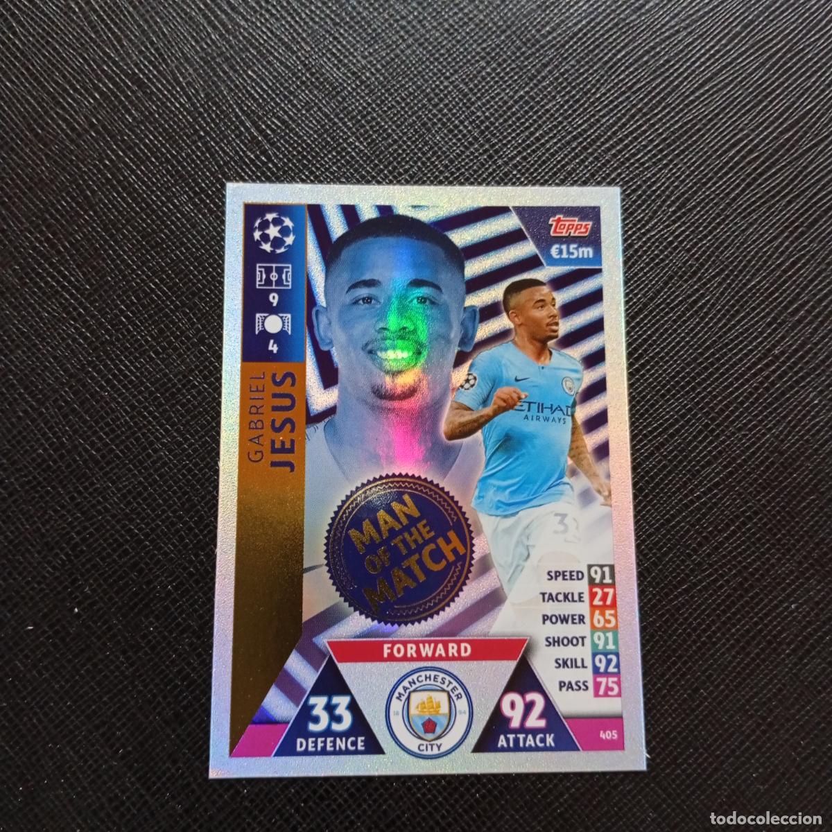 Cromos de F&uacute;tbol: 405 GABRIEL JESUS MANCHESTER CITY TOPPS MATCH ATTAX 2018 2019 FUTBOL 18 19 - (MD2002-2) PG38