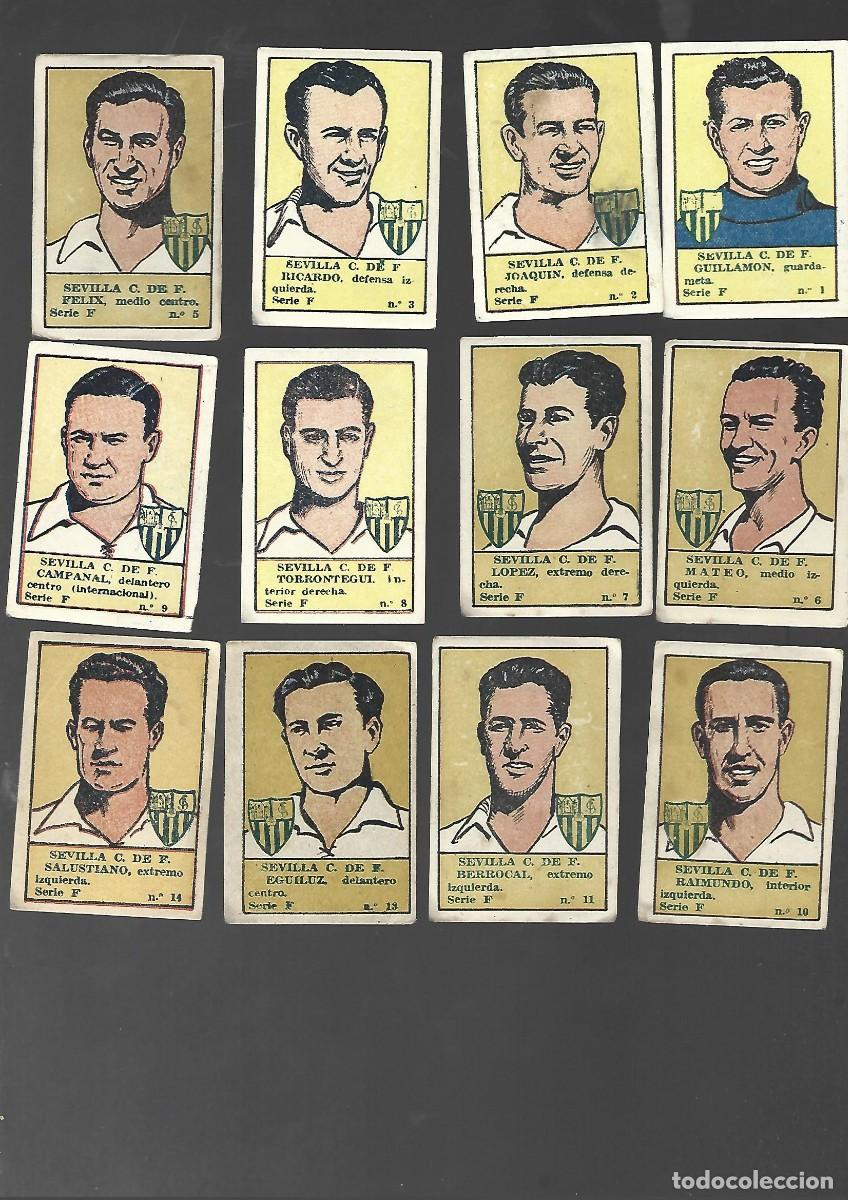 Cromos de f&uacute;tbol: lote 12 cromos FUTBOL campeonato de liga 1941-42 editorial valenciana SEVILLA C.F. oferta finalizada