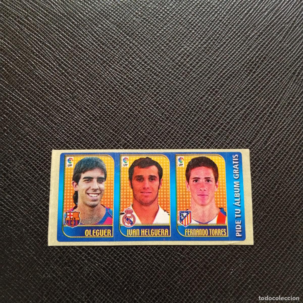 Cromos de F&uacute;tbol: OLEGUER IVAN HELGUERA FERNANDO TORRES CHICLE LIGA 2004 2005 CROMO 04 05 - SIN PEGAR - A101 PG46