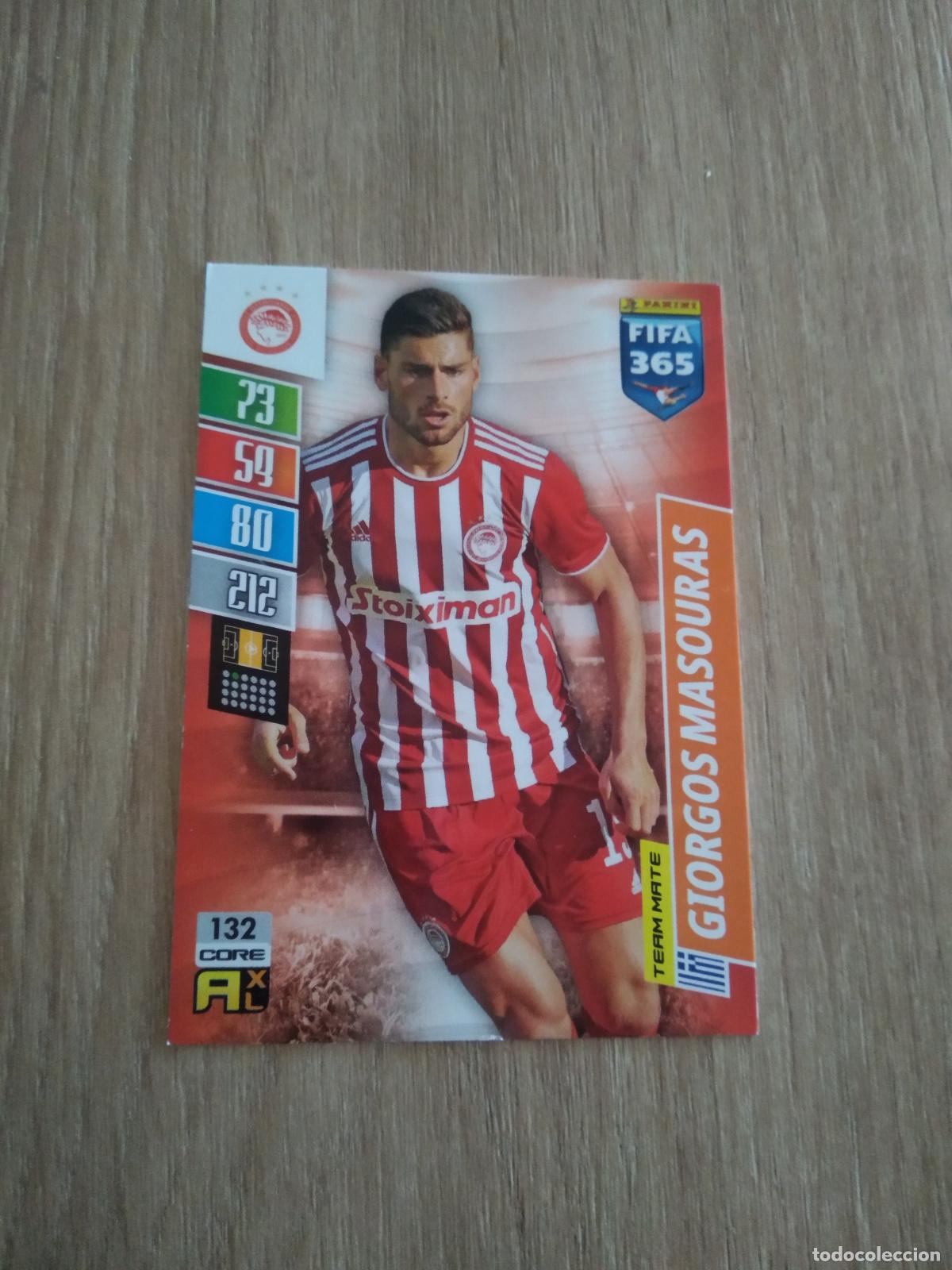 Cromos de F&uacute;tbol: 132 GIORGOS MASOURAS OLYMPIACOS CROMO FUTBOL PANINI ADRENALYN 21-22 FIFA 365 2021-2022