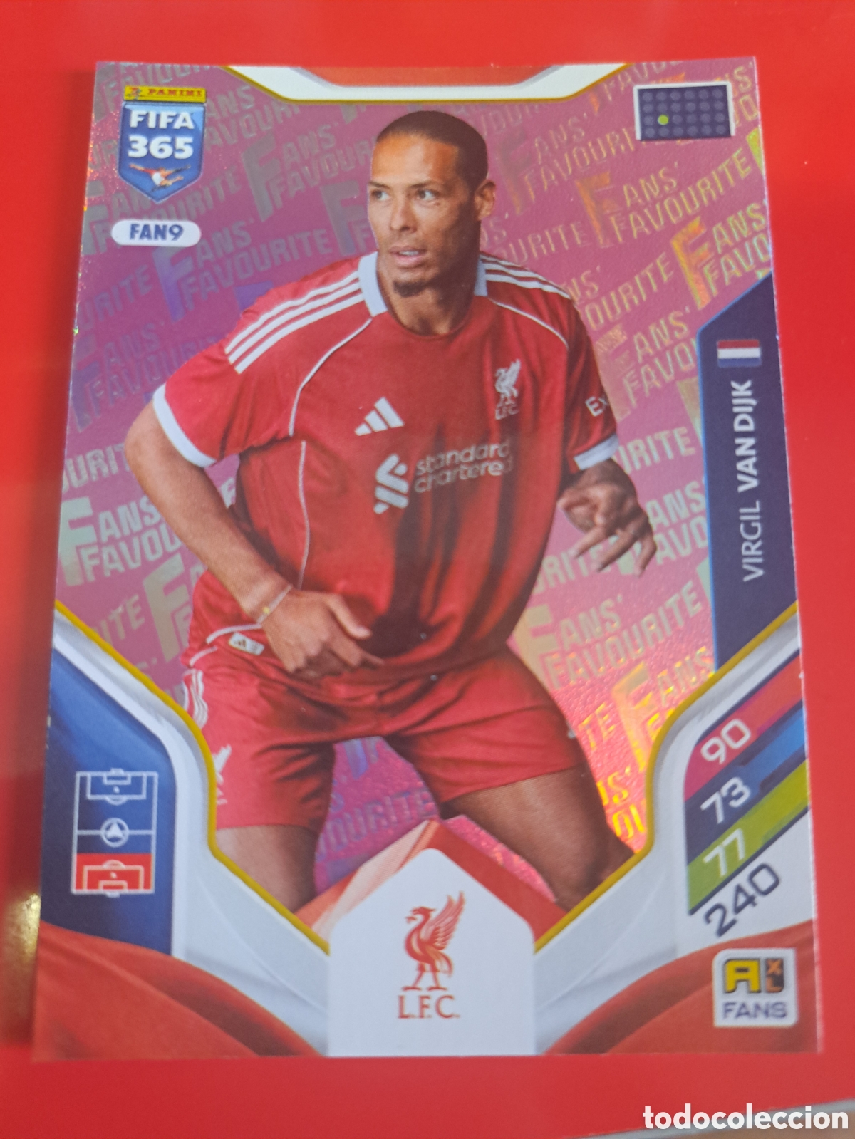 Cromos de F&uacute;tbol: FAN 9 Virgil Van Dijk liverpool fans favourite adrenalyn xl FIFA 365 25-26