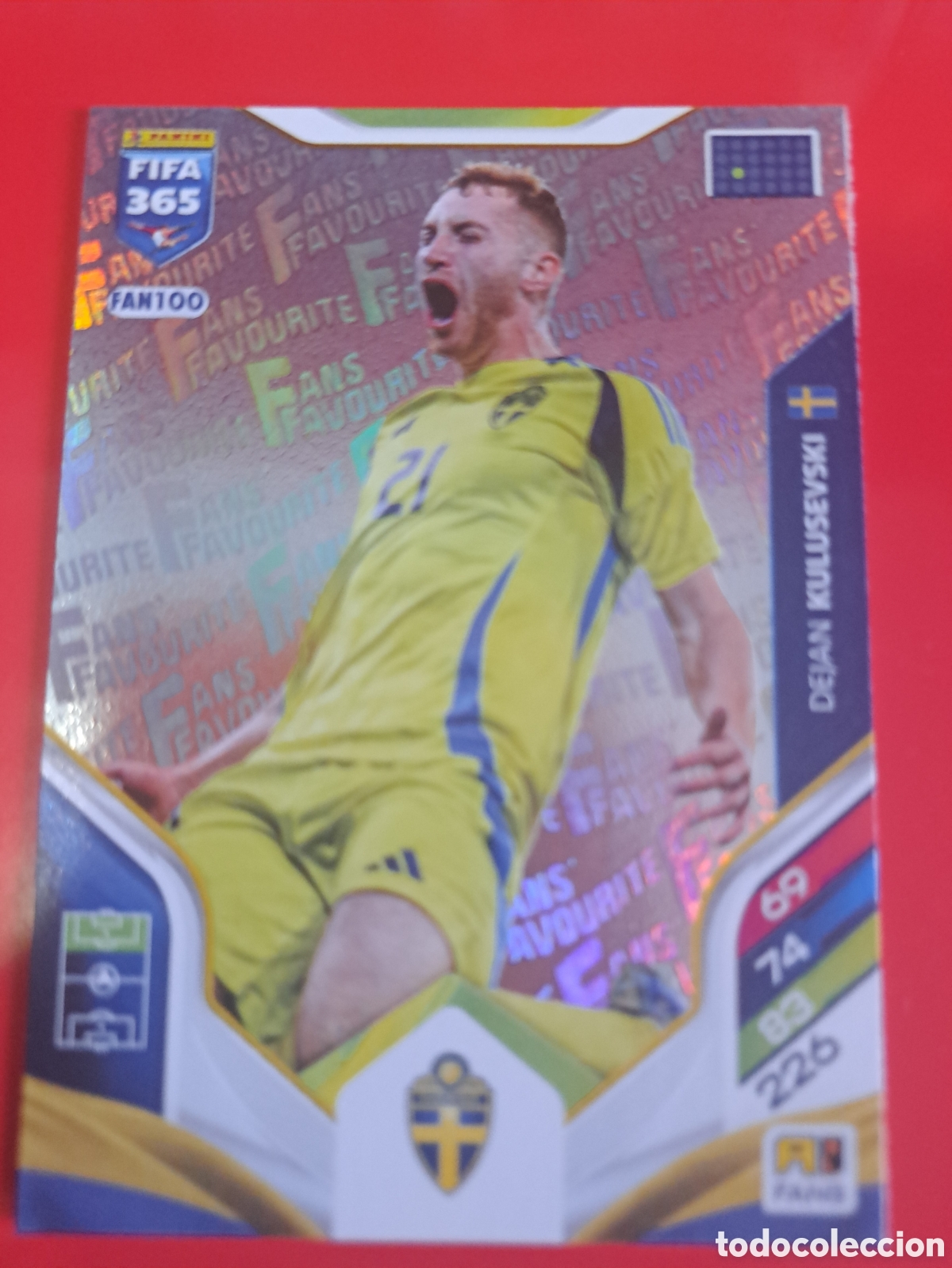 Cromos de F&uacute;tbol: FAN 100 Dejan Kulusevski suecia fans favourite adrenalyn xl FIFA 365 25-26