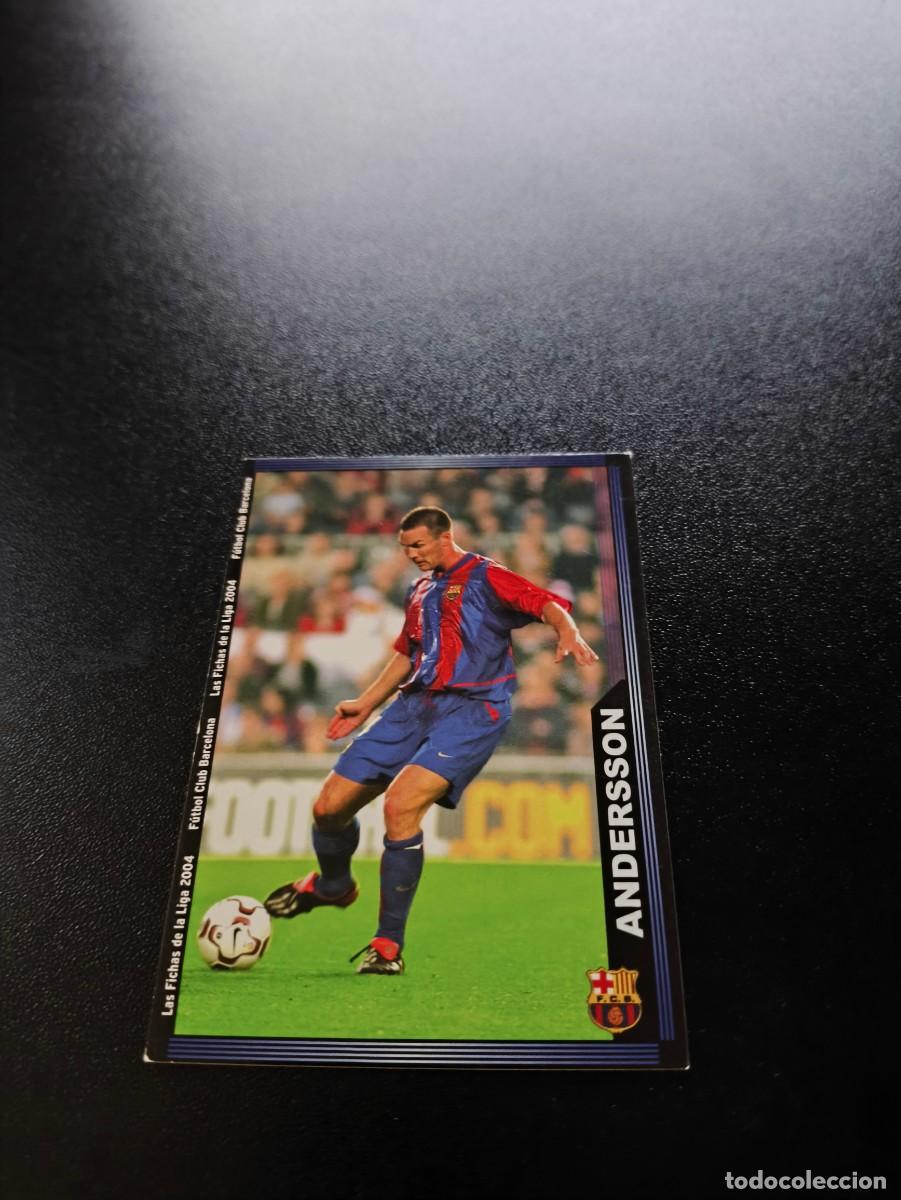 Cromos de F&uacute;tbol: 143 Andersson ESCUDO ESTRECHO BARCELONA MUNDICROMO LIGA 2003 2004 03 04 NO PANINI ESTE