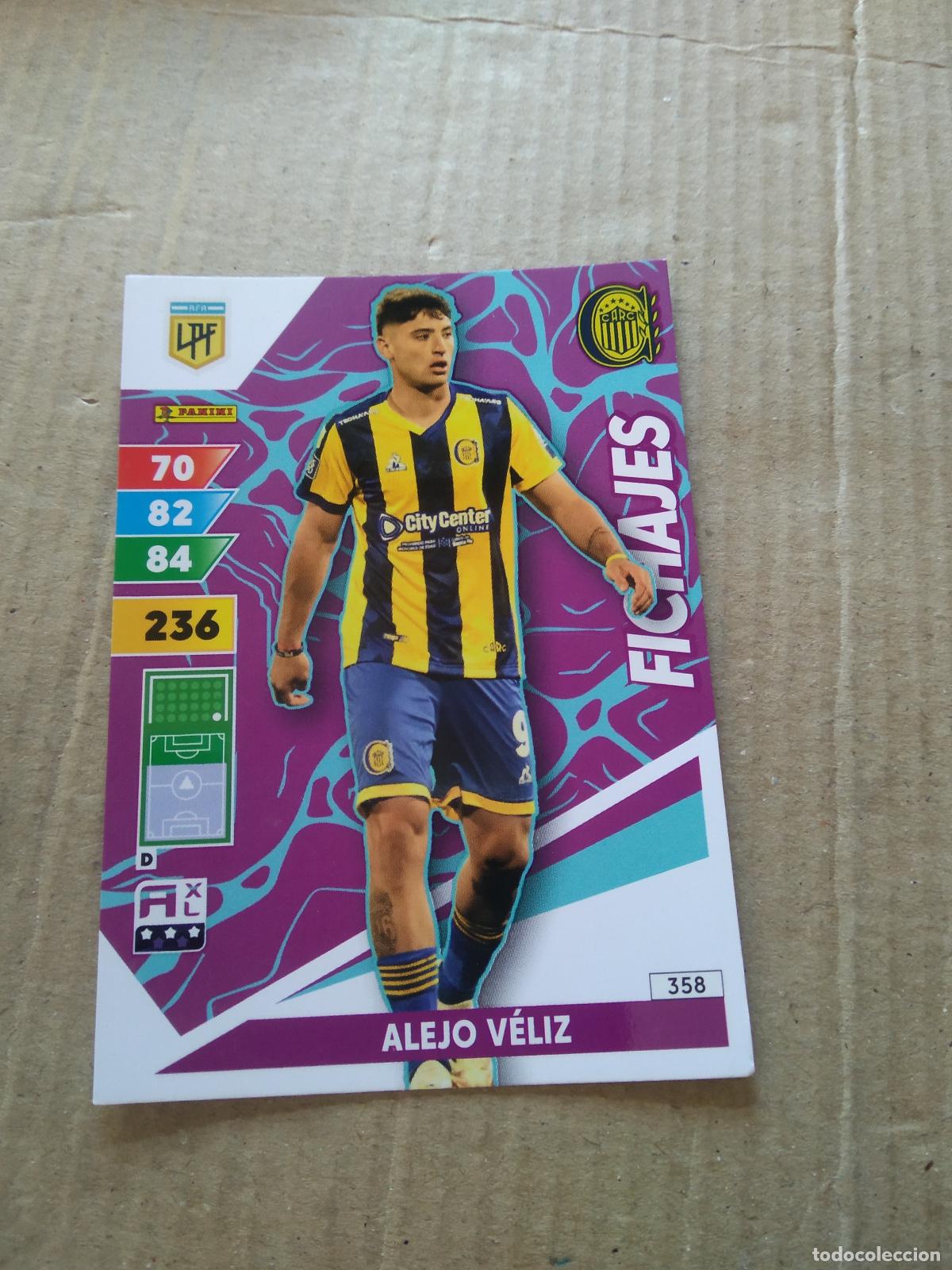 Fu&szlig;ball-Sticker: 358 ALEJO VELIZ ROSARIO CENTRAL CROMO FUTBOL PANINI ARGENTINO 2025 ARGENTINA ADRENALYN