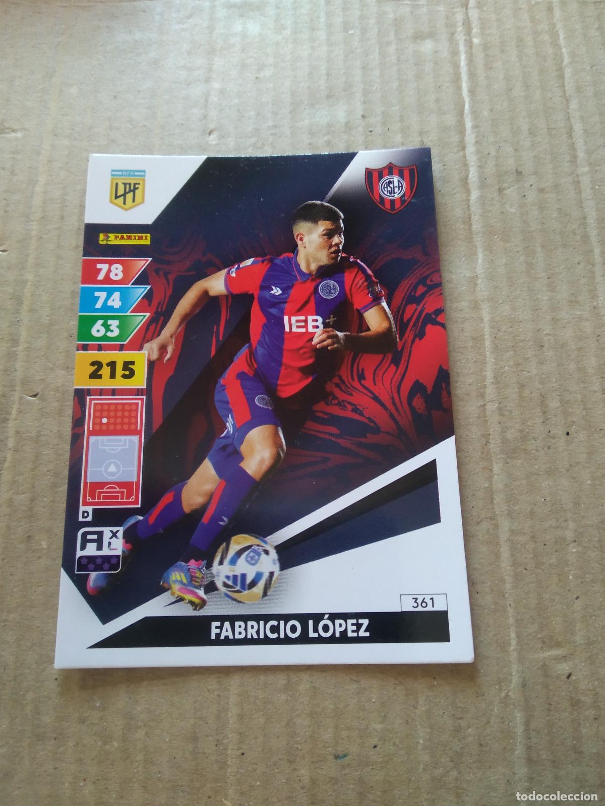 Football Stickers: 361 FABRICIO LOPEZ SAN LORENZO CROMO FUTBOL PANINI ARGENTINO 2025 ARGENTINA ADRENALYN