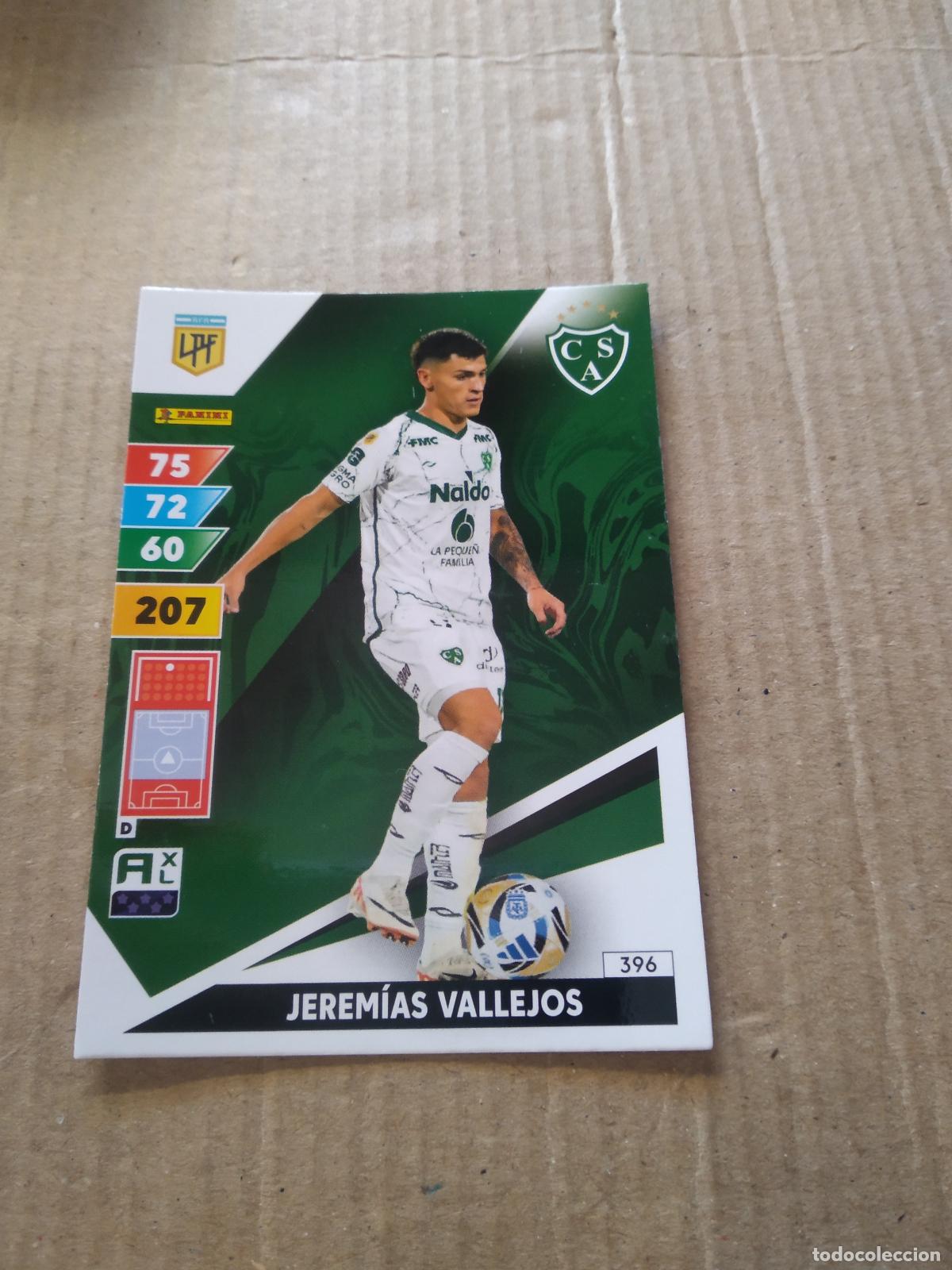 Fu&szlig;ball-Sticker: 396 JEREMIAS VALLEJOS SARMIENTO CROMO FUTBOL PANINI ARGENTINO 2025 ARGENTINA ADRENALYN