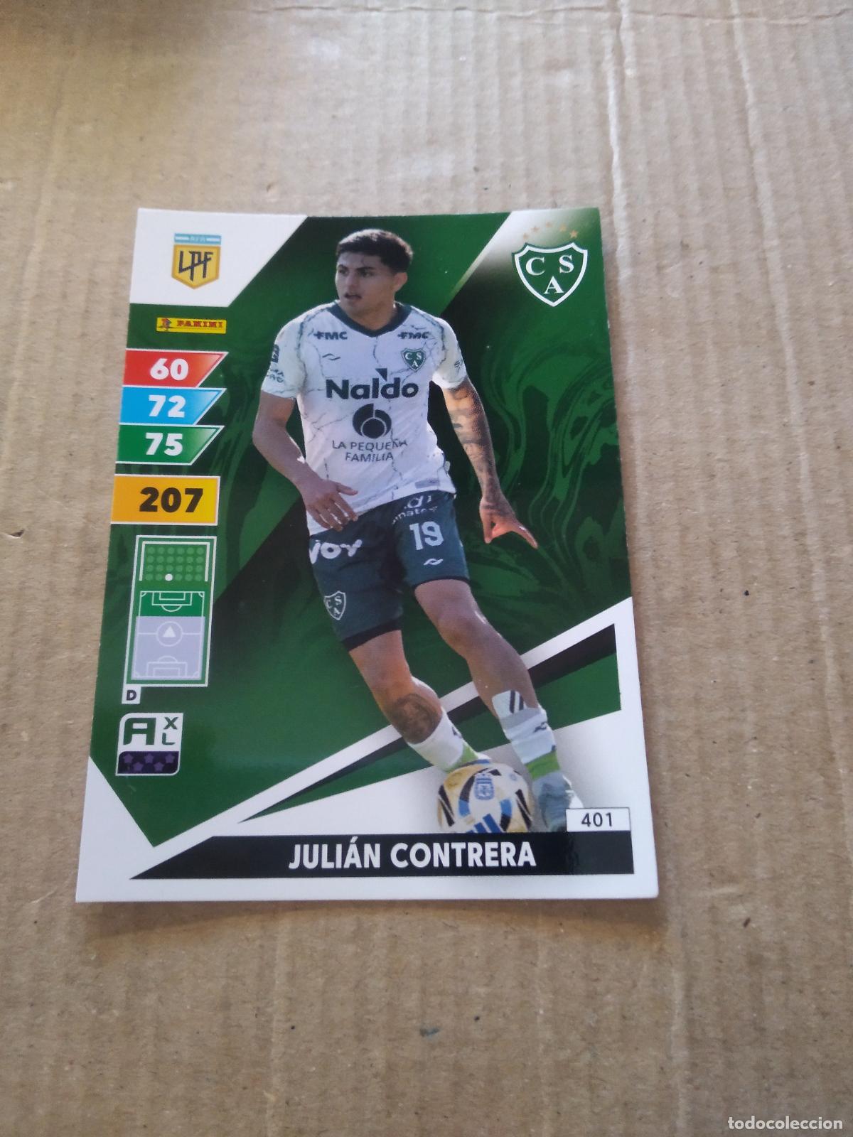 Fu&szlig;ball-Sticker: 401 JULIAN CONTRERA SARMIENTO CROMO FUTBOL PANINI ARGENTINO 2025 ARGENTINA ADRENALYN