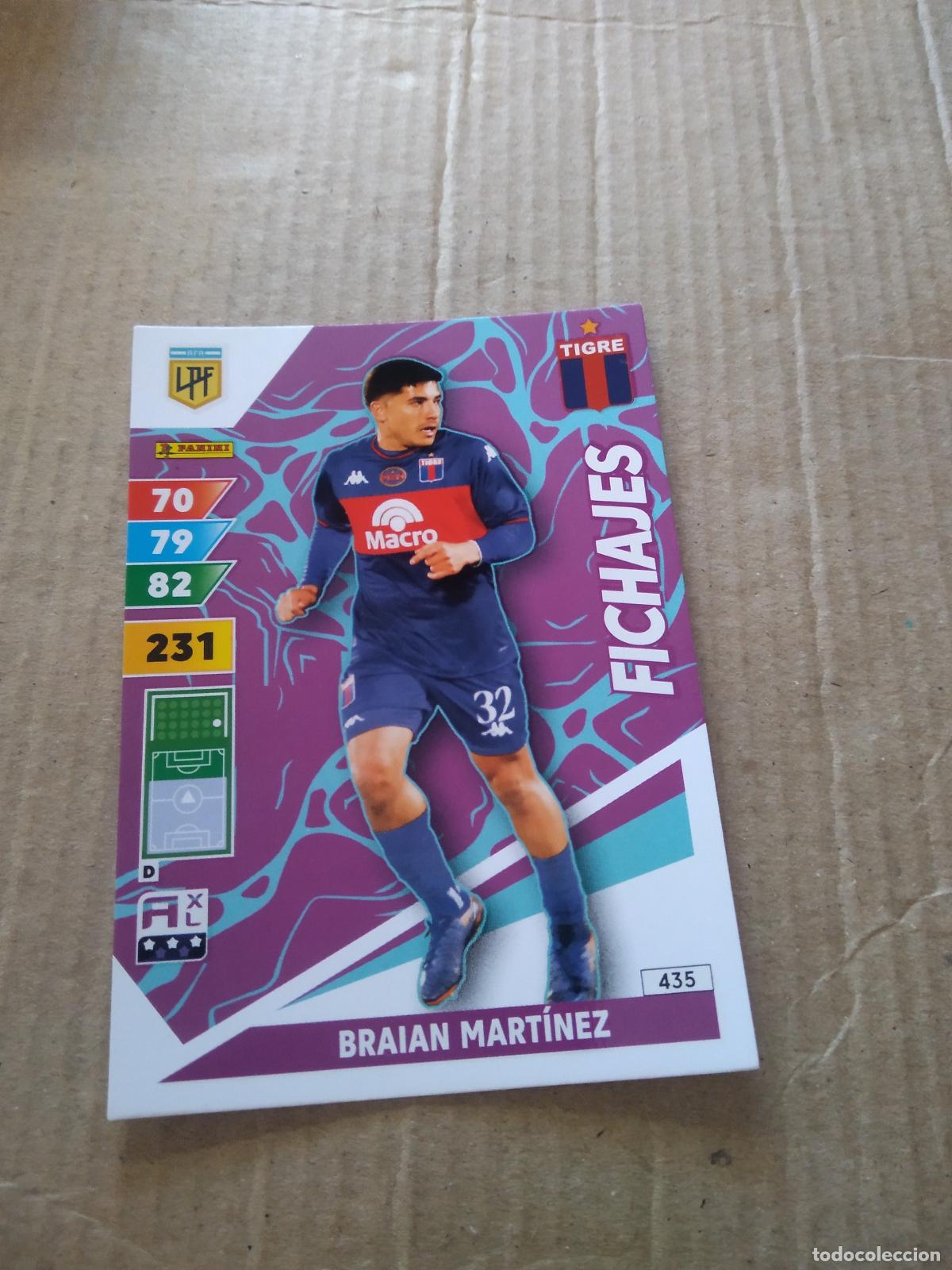 Cromos de F&uacute;tbol: 435 BRAIAN MARTINEZ TIGRE CROMO FUTBOL PANINI ARGENTINO 2025 ARGENTINA ADRENALYN