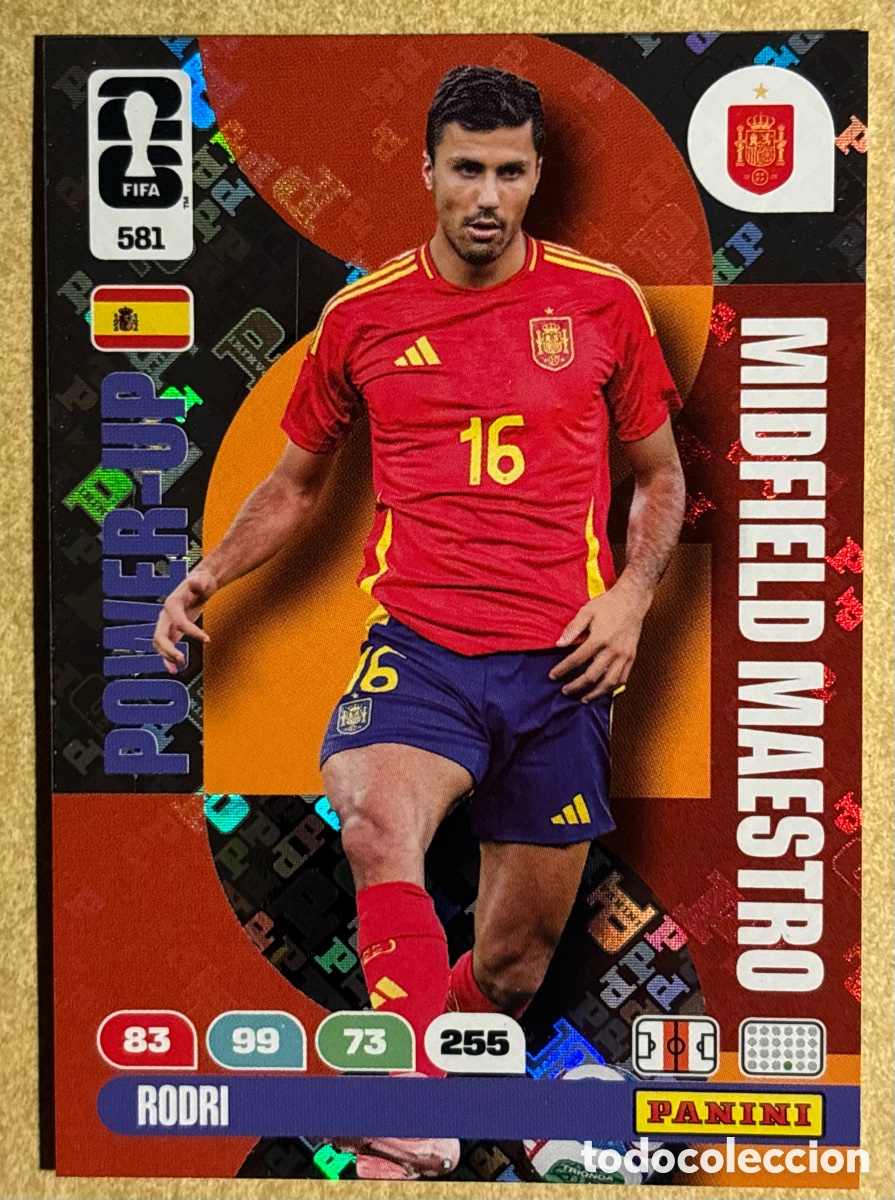 Cromos de F&uacute;tbol: RODRI (ESPA&Ntilde;A). CARTA POWER-UP MIDFIELD MAESTRO PANINI ANDRENALYN FIFA WORLD CUP 2026. #581.