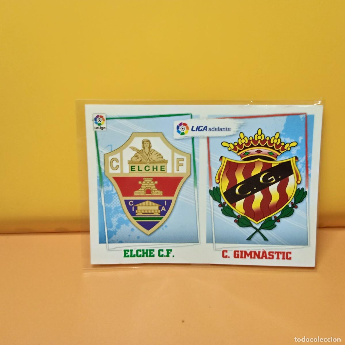 Cromos de F&uacute;tbol: EDICIONES ESTE 2015 2016 15 16 ESCUDOS LIGA ADELANTE ELCHE C. GIMNASTIC 4