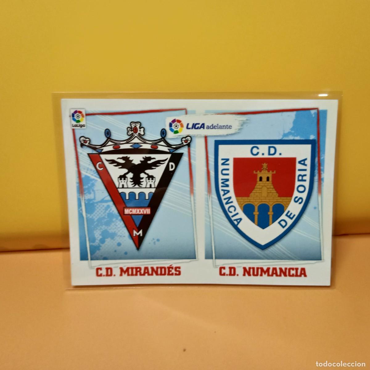 Cromos de F&uacute;tbol: EDICIONES ESTE 2015 2016 15 16 ESCUDOS LIGA ADELANTE C.D MIRAND&Eacute;S CD NUMANCIA 8