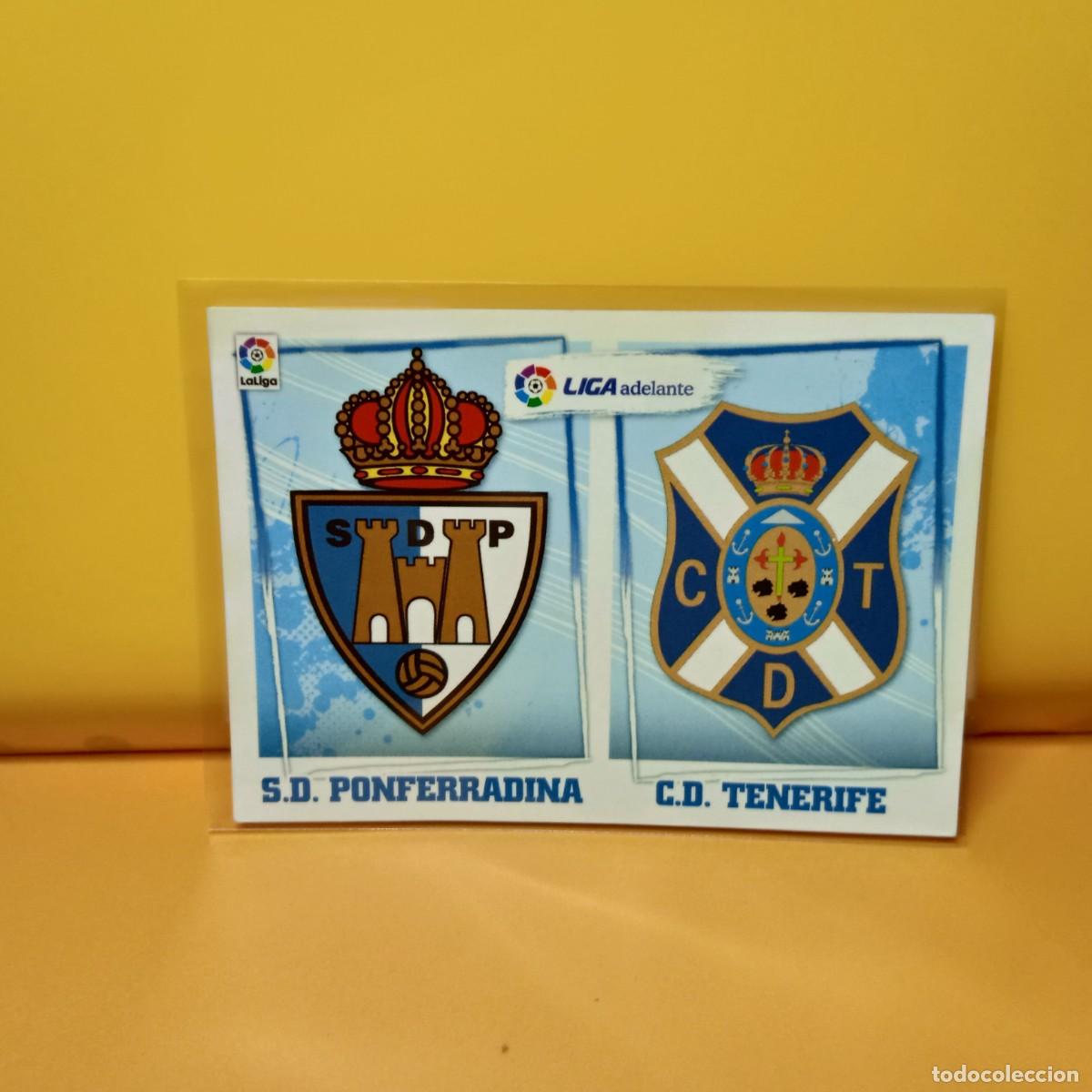Cromos de F&uacute;tbol: EDICIONES ESTE 2015 2016 15 16 ESCUDOS LIGA ADELANTE S.D PONFERRADINA C.D TENERIFE 10