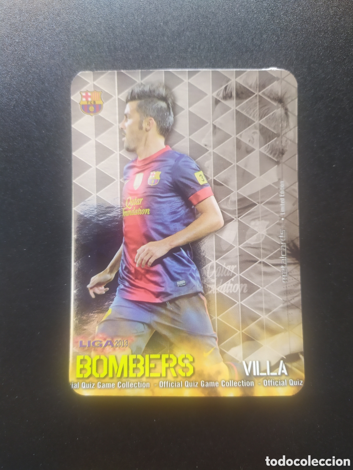 Cromos de F&uacute;tbol: Mundicromo fichas Liga 2012 2013 12 13 Villa bombers limited edition liso Barcelona
