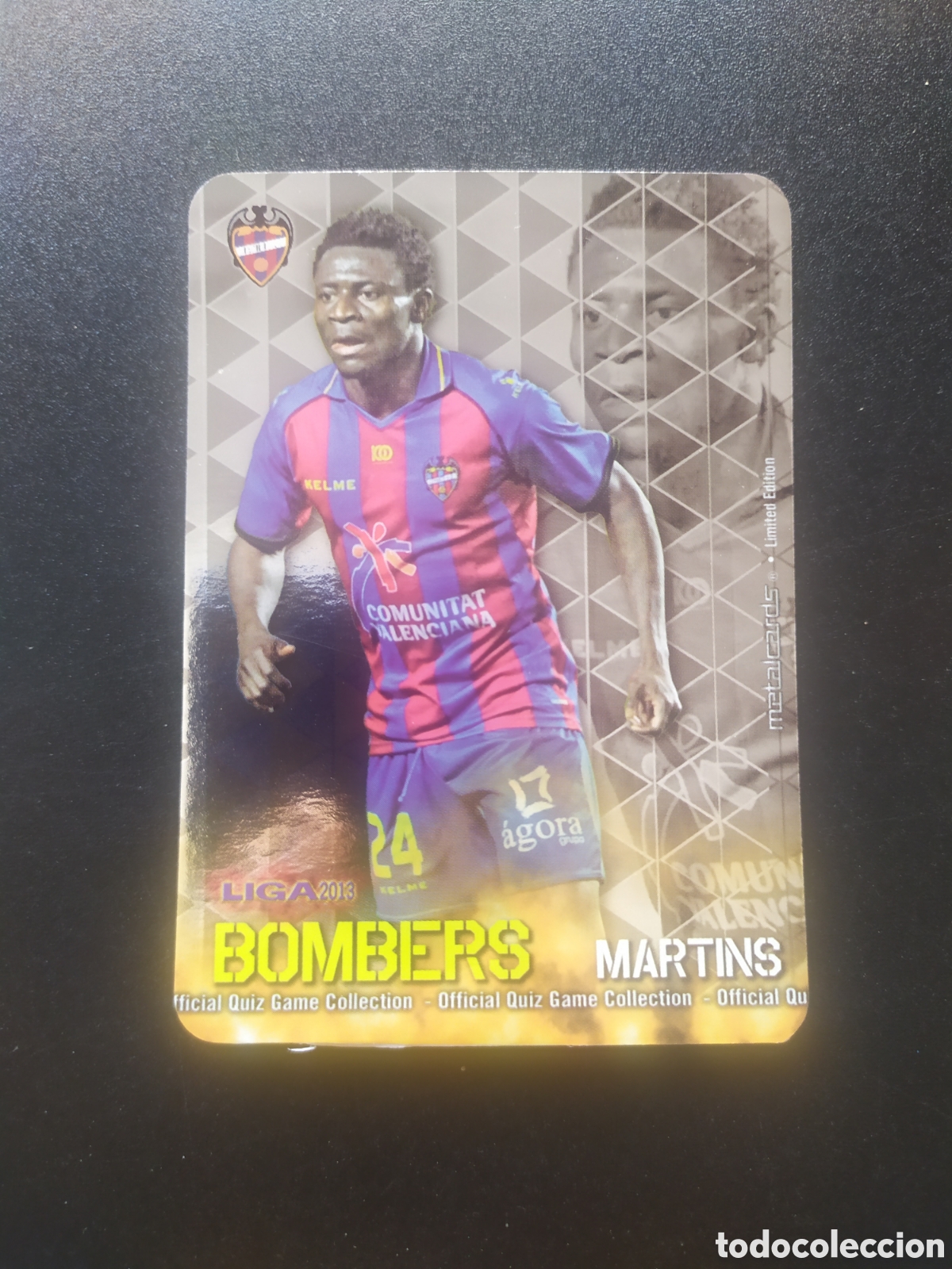 Cromos de F&uacute;tbol: Mundicromo fichas Liga 2012 2013 12 13 Martins bombers limited edition liso Levante