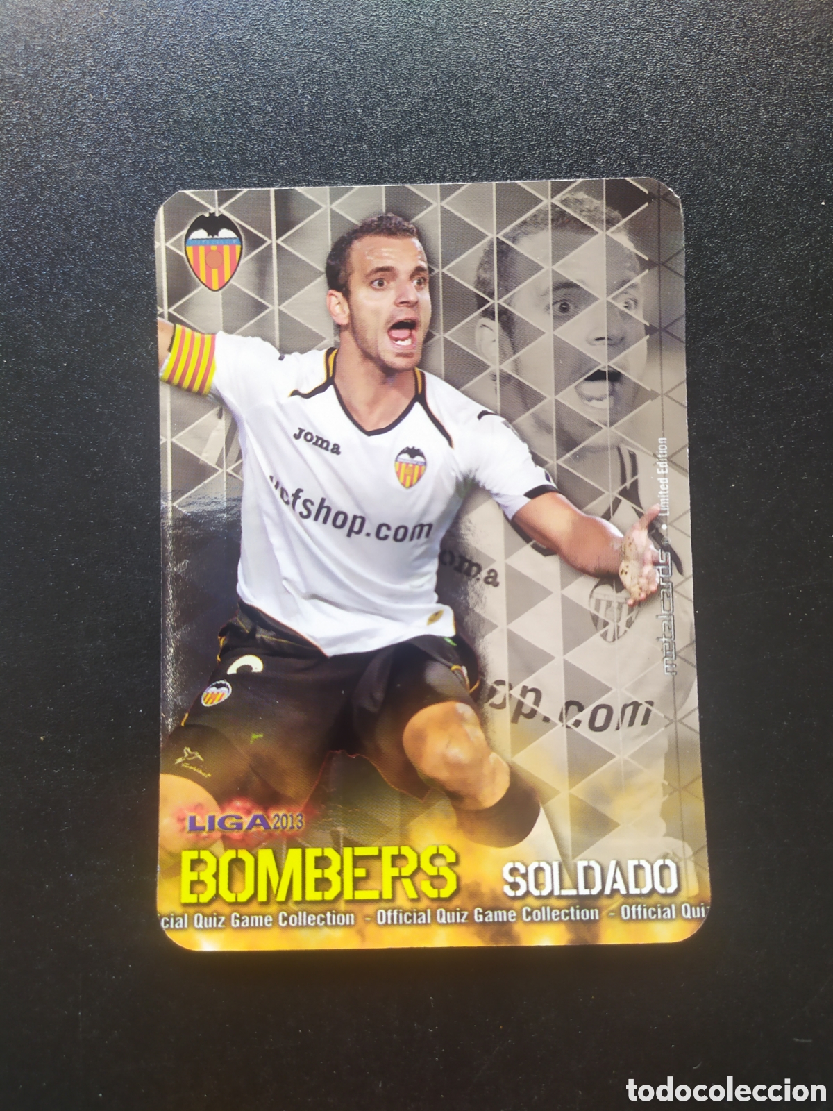 Cromos de F&uacute;tbol: Mundicromo fichas Liga 2012 2013 12 13 Soldado bombers limited edition liso Valencia