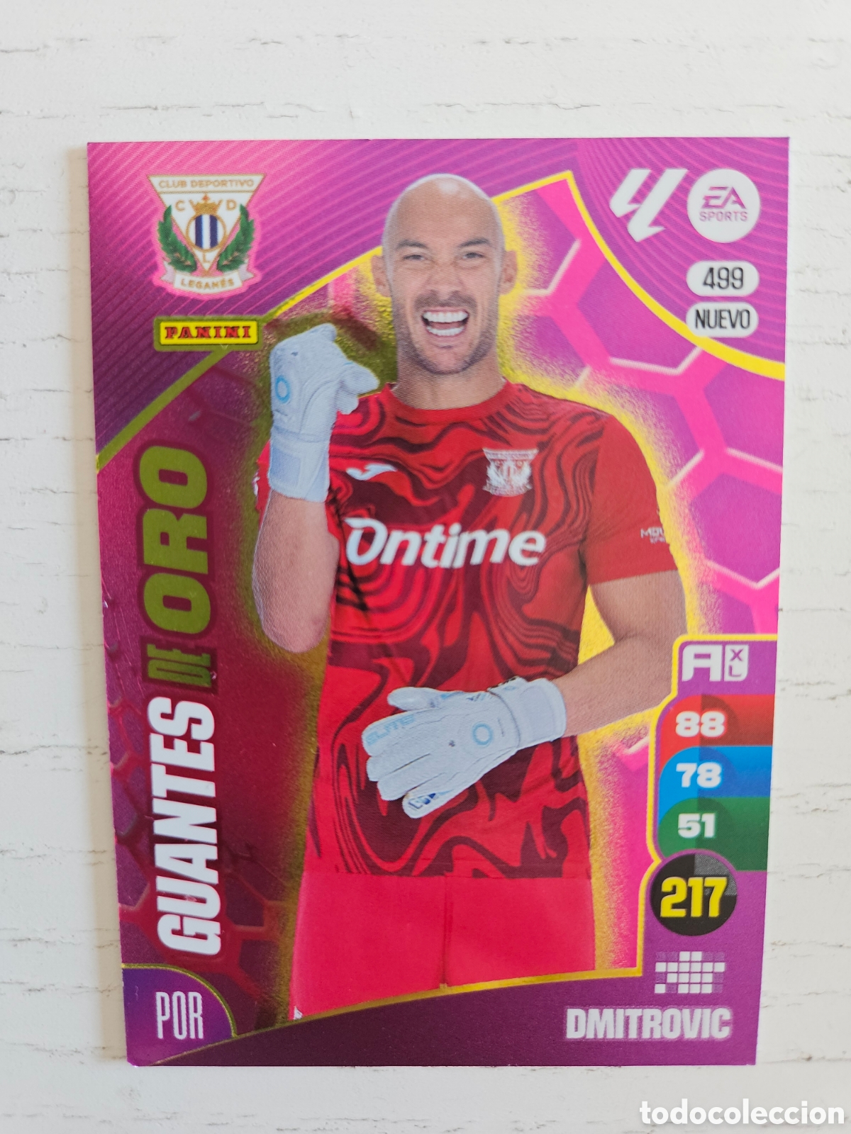 Cromos de F&uacute;tbol: 499 Dmitrovic, CD Legan&eacute;s, Nuevo Guantes de Oro, Panini Adrenalyn XL 2024 2025 24 25