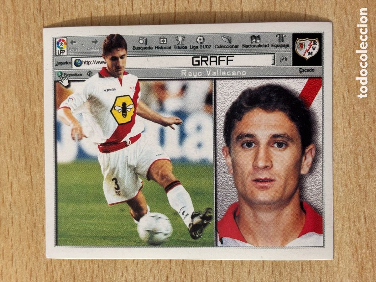 Cromos de F&uacute;tbol: Graff Coloca Rayo Vallecano Ediciones Este 2001-02 nuevo sin pegar