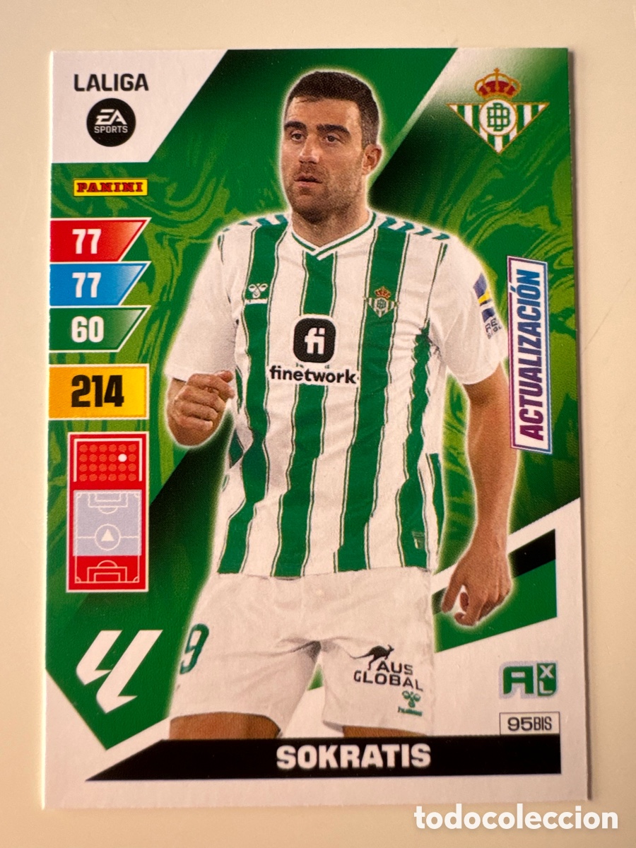 Cromos de F&uacute;tbol: PANINI ADRENALYN XL La Liga 2023 2024 23 24 Sokratis Papastathopoulos Real Betis N&ordm; 95 BIS