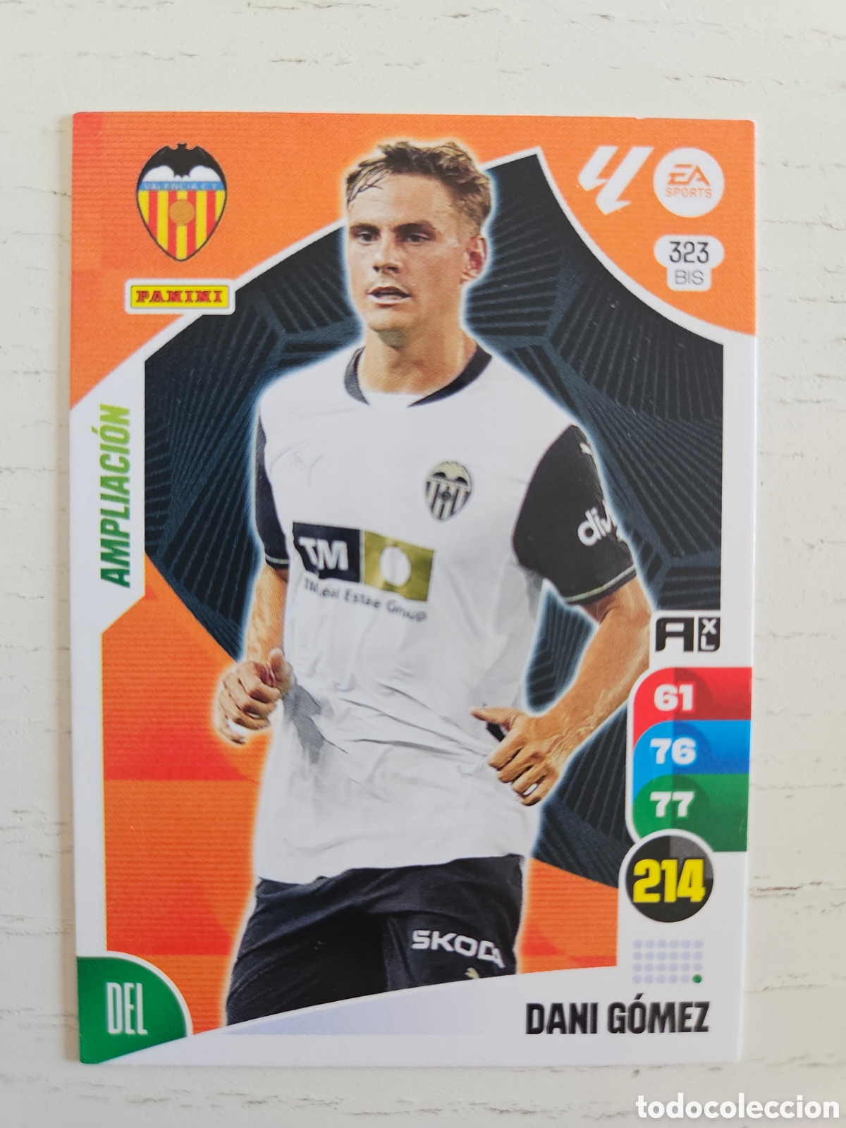 Cromos de F&uacute;tbol: 323 BIS DANI GOMEZ VALENCIA CROMO FUTBOL PANINI ADRENALYN 2024-2025 LIGA 24-25