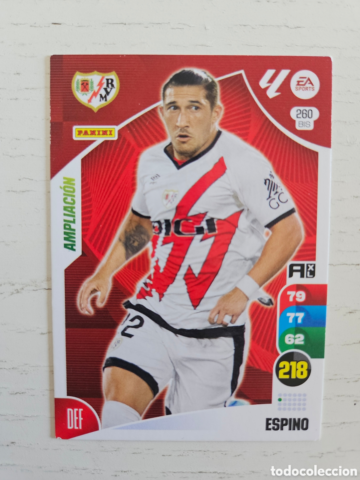 Cromos de F&uacute;tbol: 260 BIS Pacha Espino, Rayo Vallecano, Ampliaci&oacute;n, Panini Adrenalyn XL 2024 2025 24 25