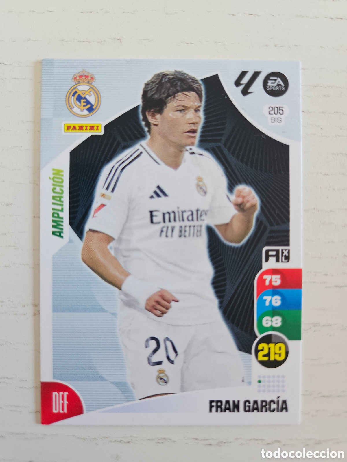 Football Stickers: 205 BIS FRAN GARC&Iacute;A AMPLIACI&Oacute;N REAL MADRID 2024 2025 ADRENALYN XL 24 25 PANINI