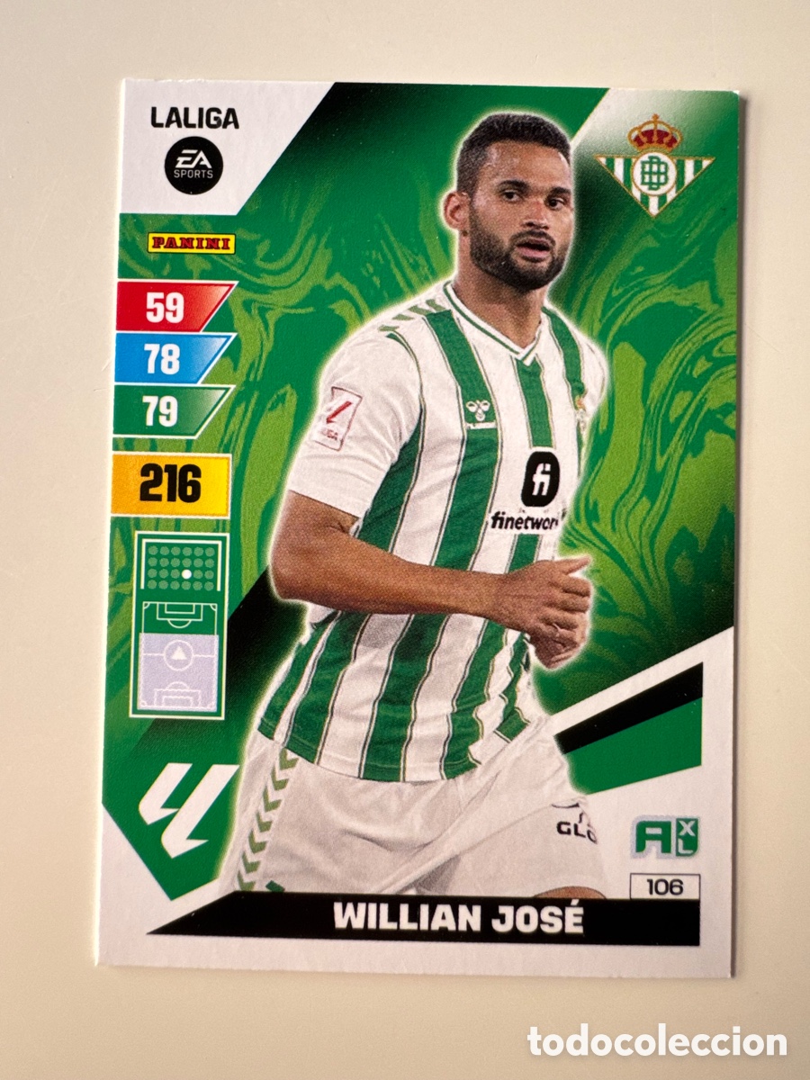 Cromos de F&uacute;tbol: PANINI ADRENALYN XL La Liga 2023 2024 23 24 Willian Jos&eacute; Real Betis N&ordm; 106