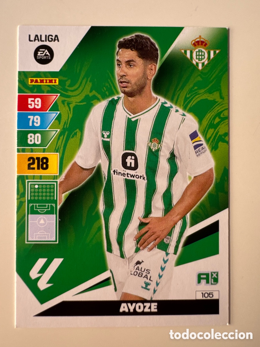 Cromos de F&uacute;tbol: PANINI ADRENALYN XL La Liga 2023 2024 23 24 Ayoze P&eacute;rez Real Betis N&ordm; 105