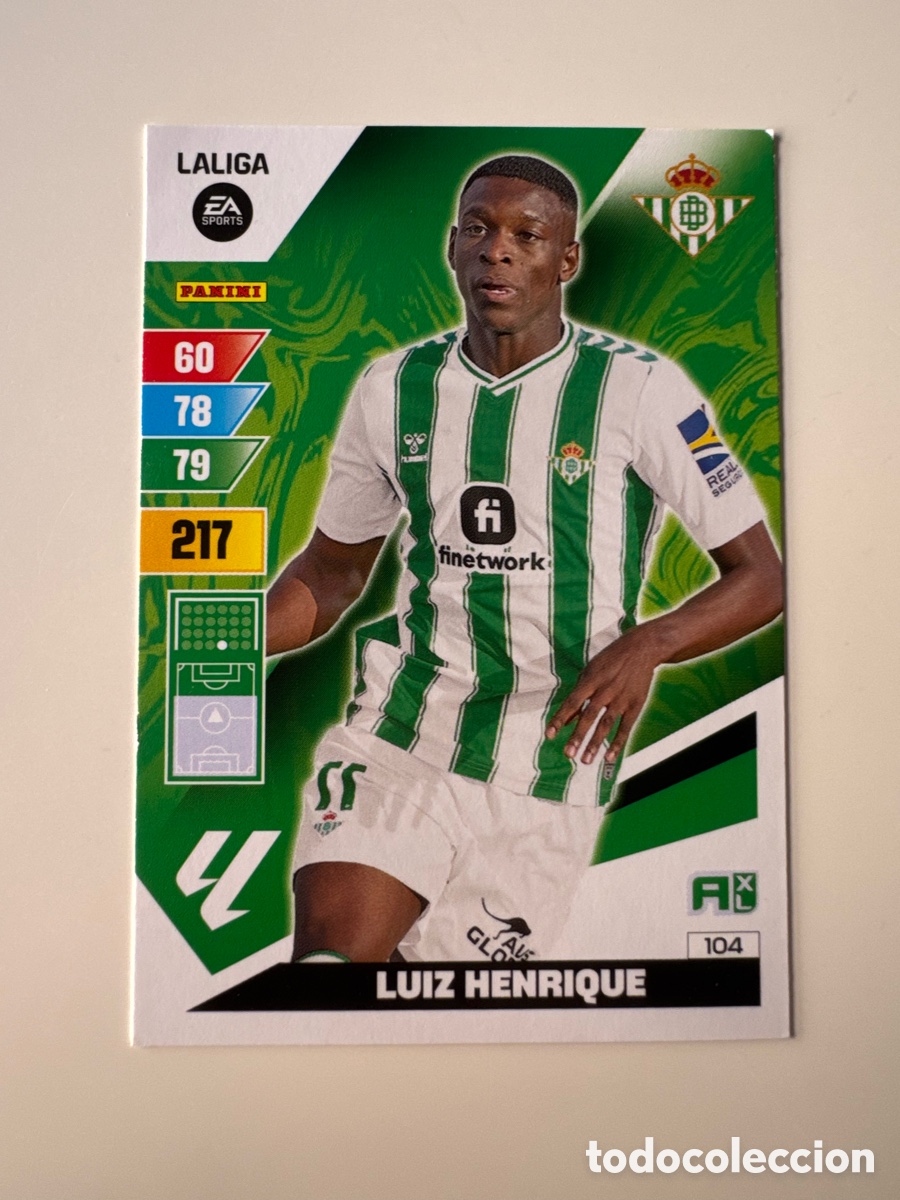 Cromos de F&uacute;tbol: PANINI ADRENALYN XL La Liga 2023 2024 23 24 Luiz Henrique Real Betis N&ordm; 104