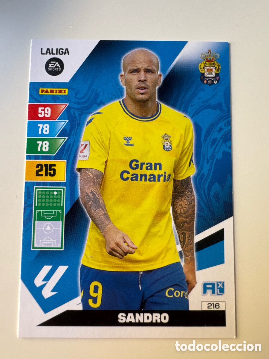Cromos de F&uacute;tbol: PANINI ADRENALYN XL La Liga 2023 2024 23 24 Sandro Ram&iacute;rez UD Las Palmas N&ordm; 216