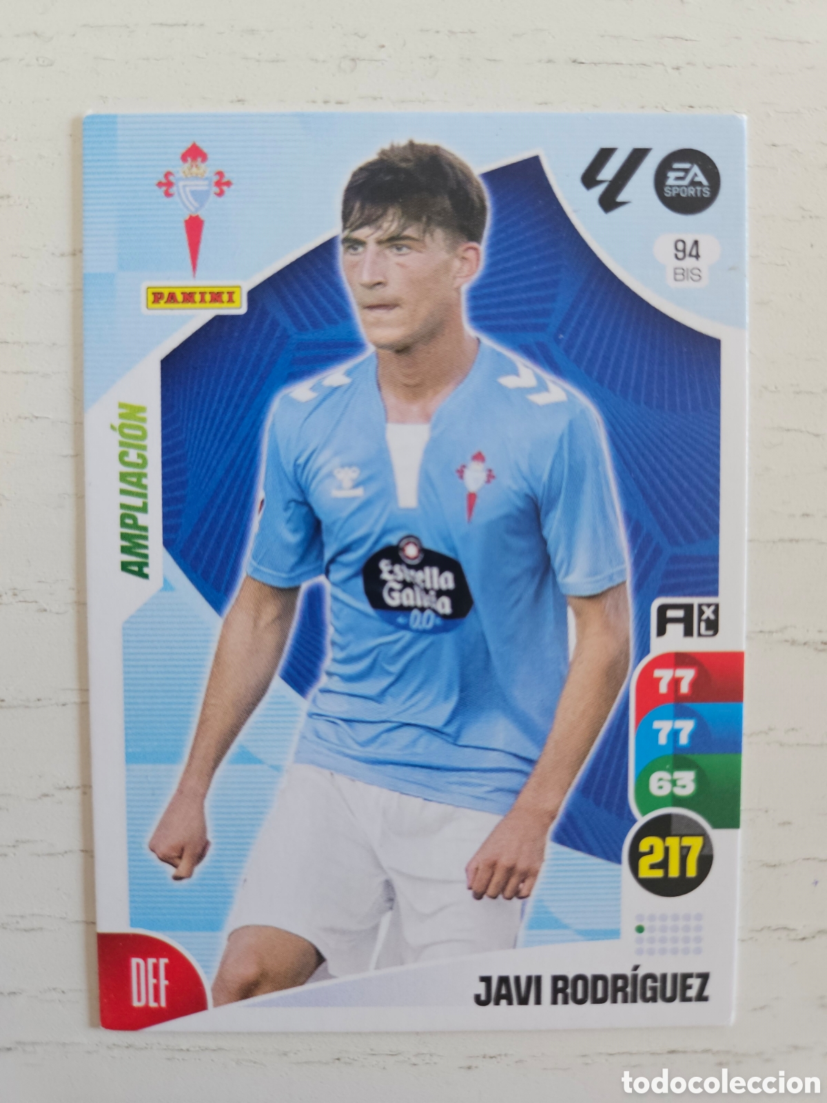 Cromos de F&uacute;tbol: ADRENALYN XL JAVI RODRIGUEZ 94BIS 94 BIS AMPLIACION CELTA DE VIGO LIGA 24 25 2024 2025 PANINI