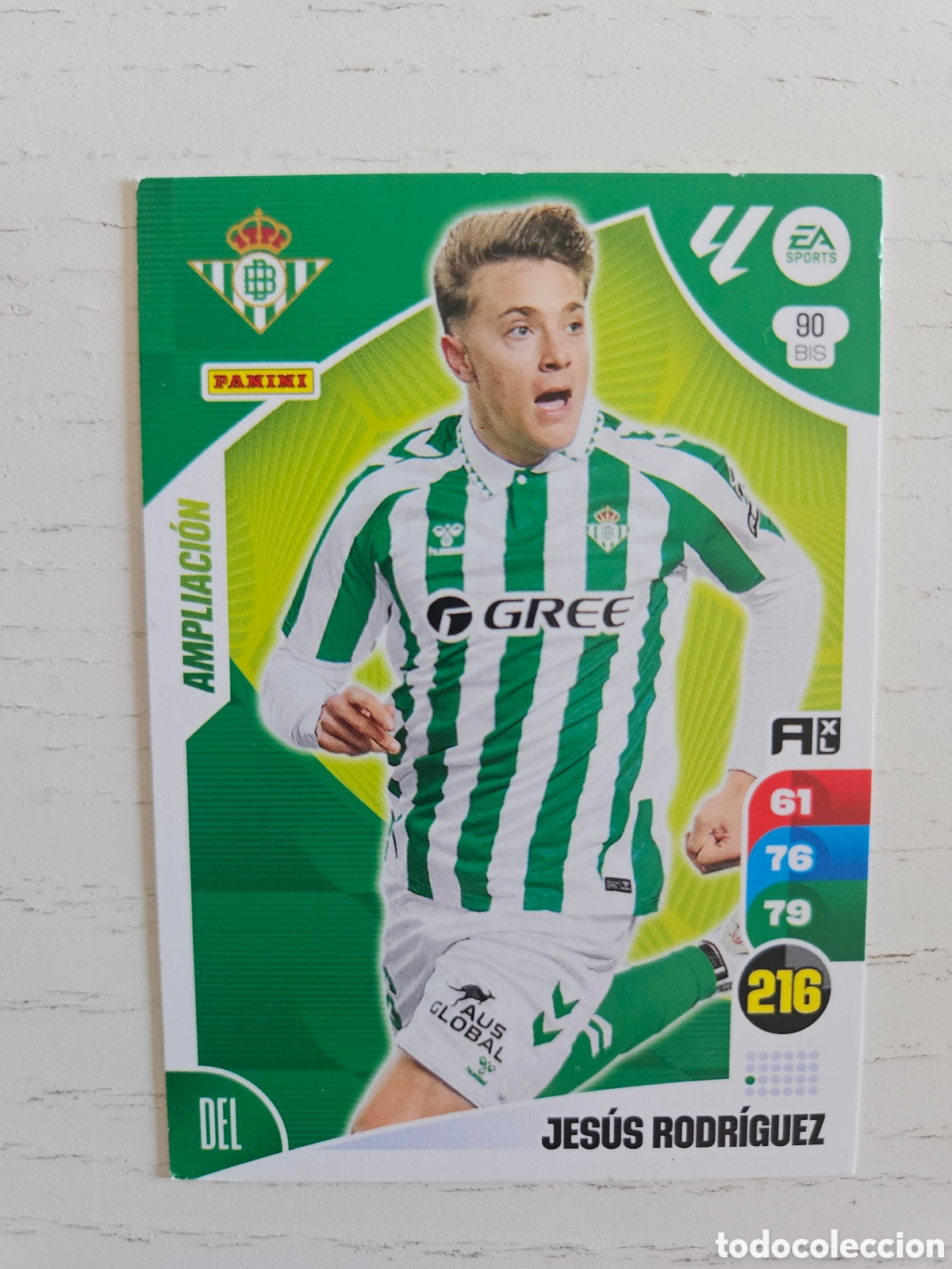 Cromos de F&uacute;tbol: Jes&uacute;s Rodr&iacute;guez n&deg;90 Bis AMPLIACI&Oacute;N Adrenalyn XL 24/25 Real Betis