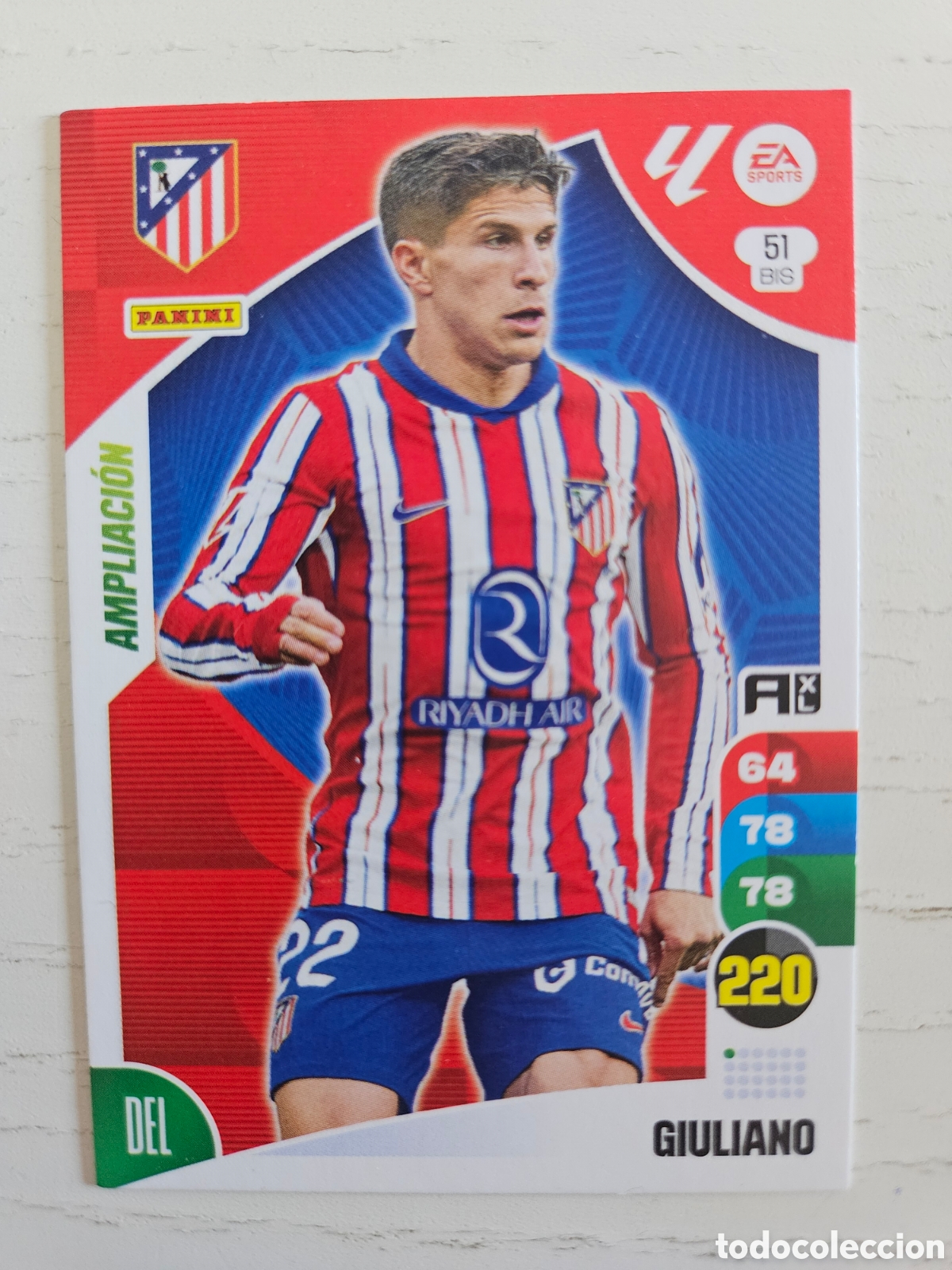 Cromos de F&uacute;tbol: 51 BIS 51BIS GIULIANO SIMEONE ATLETICO MADRID AMPLIACION ⚽ LIGA ADRENALYN XL 2024 2025