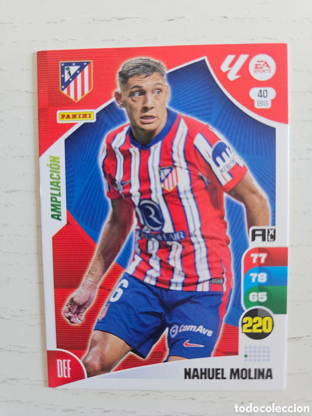 Cromos de F&uacute;tbol: Nahuel Molina Adrenalyn XL 25 26 40 BIS Atl&eacute;tico de Madrid Momentum Oro 2025 2026