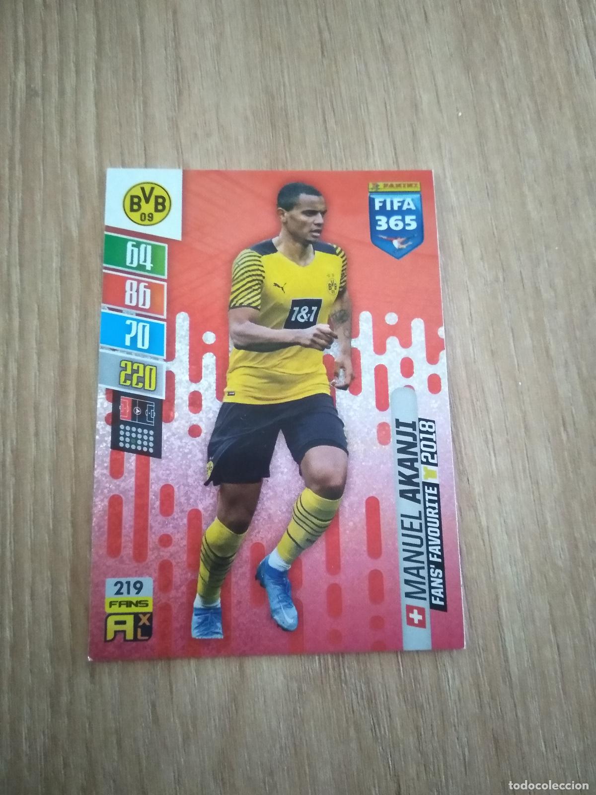 Cromos de F&uacute;tbol: 219 AKANJI BORUSSIA DORTMUND CROMO FUTBOL PANINI ADRENALYN 21-22 FIFA 365 2021-2022