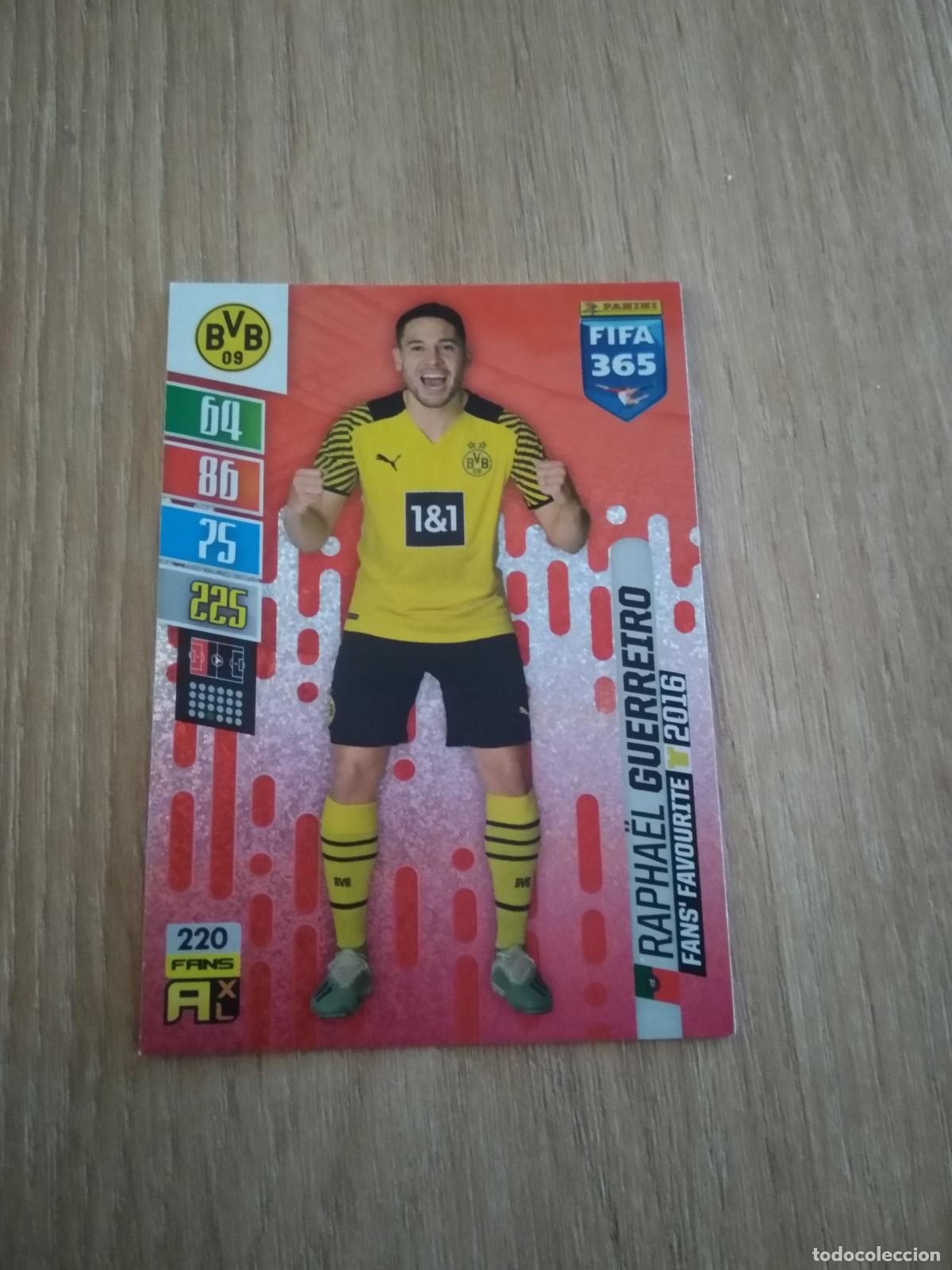 Cromos de F&uacute;tbol: 220 RAPHAEL GUERREIRO BORUSSIA DORTMUND CROMO FUTBOL PANINI ADRENALYN 21-22 FIFA 365 2021-2022
