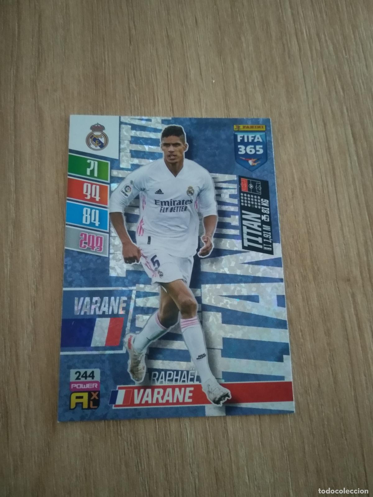 Cromos de F&uacute;tbol: 244 VARANE REAL MADRID CROMO FUTBOL PANINI ADRENALYN 21-22 FIFA 365 2021-2022