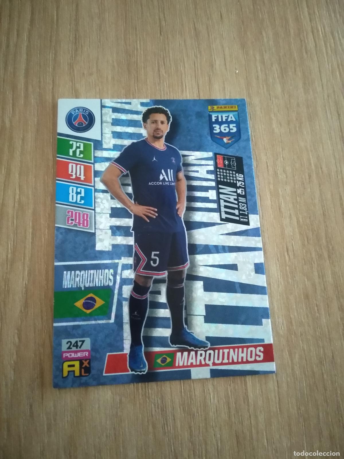 Cromos de F&uacute;tbol: 247 MARQUINHOS PARIS SAINT GERMAIN CROMO FUTBOL PANINI ADRENALYN 21-22 FIFA 365 2021-2022