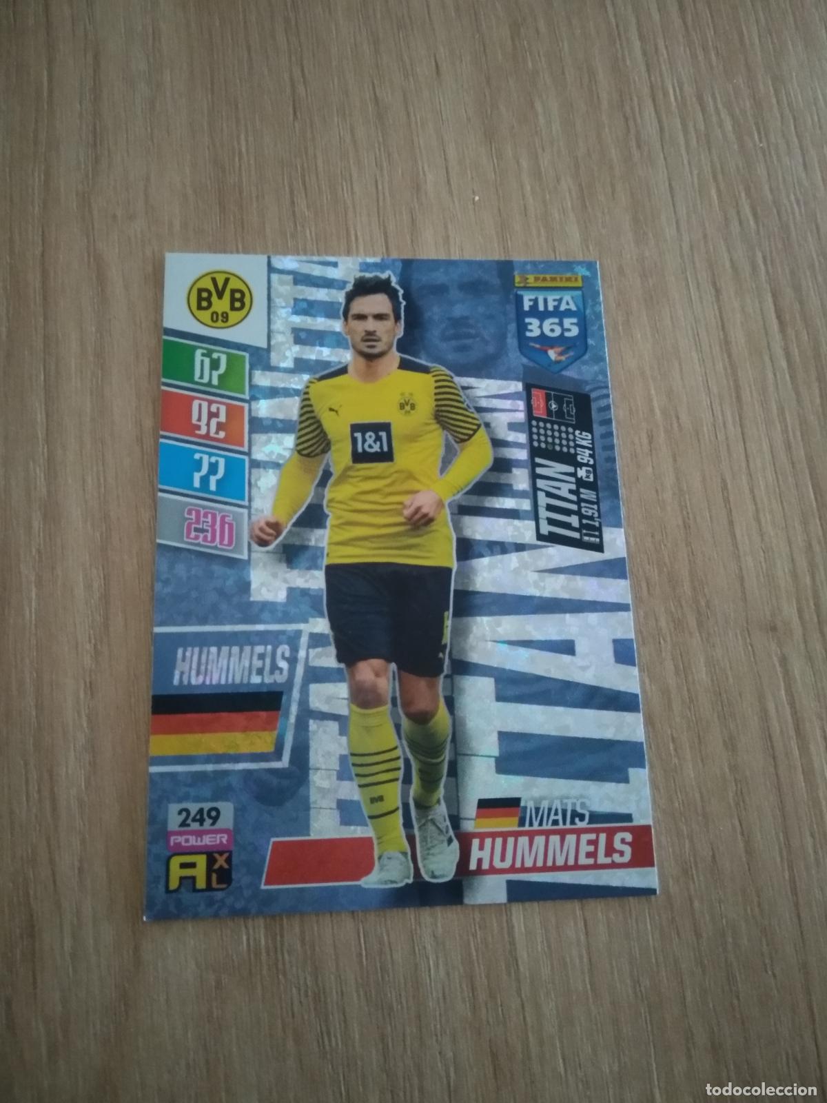 Cromos de F&uacute;tbol: 249 HUMMELS BORUSSIA DORTMUND CROMO FUTBOL PANINI ADRENALYN 21-22 FIFA 365 2021-2022