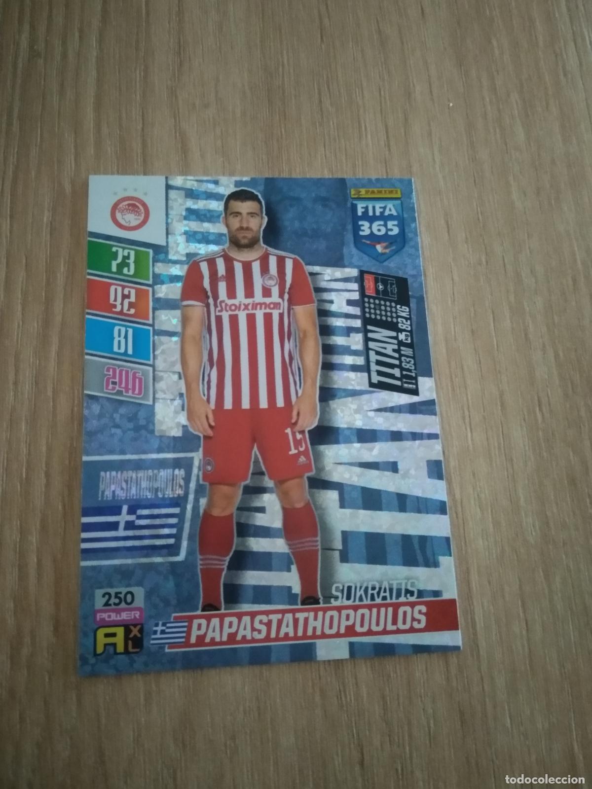 Cromos de F&uacute;tbol: 250 PAPASTATHOPOULOS OLYMPIACOS CROMO FUTBOL PANINI ADRENALYN 21-22 FIFA 365 2021-2022