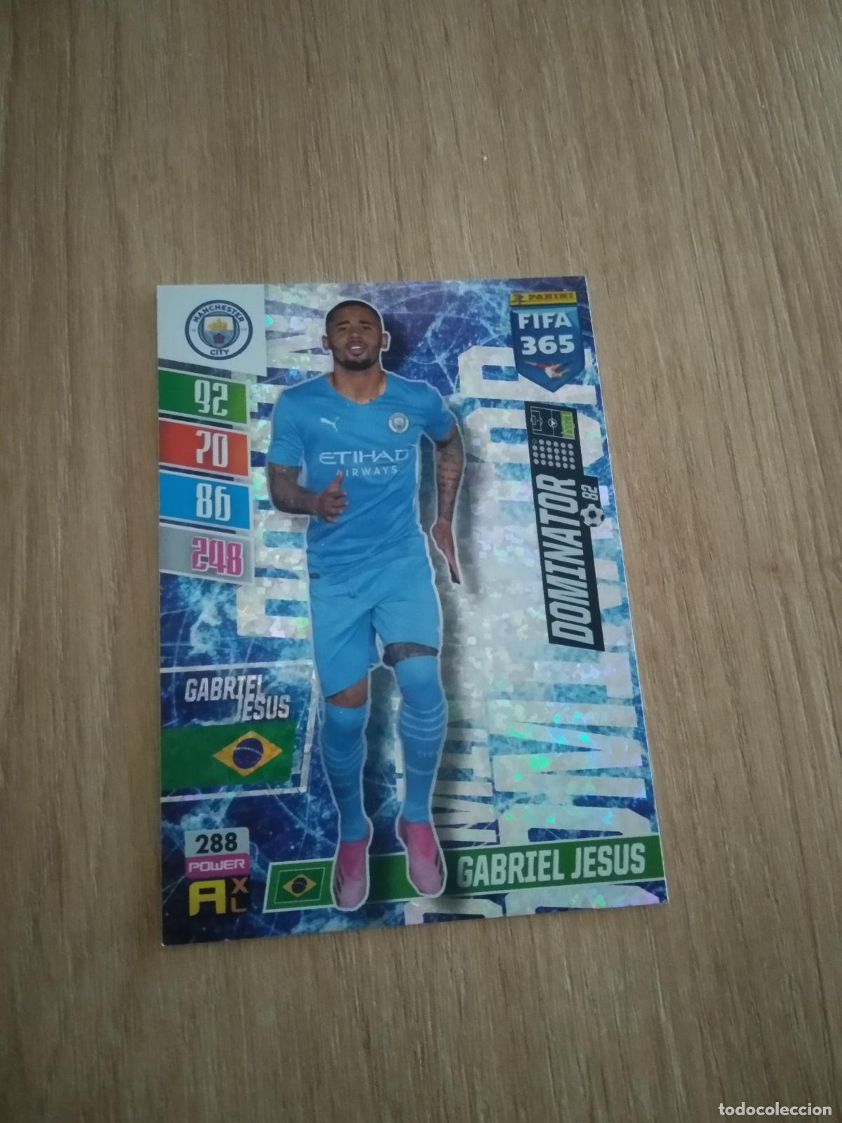 Football Stickers: 288 GABRIEL JESUS MANCHESTER CITY CROMO FUTBOL PANINI ADRENALYN 21-22 FIFA 365 2021-2022