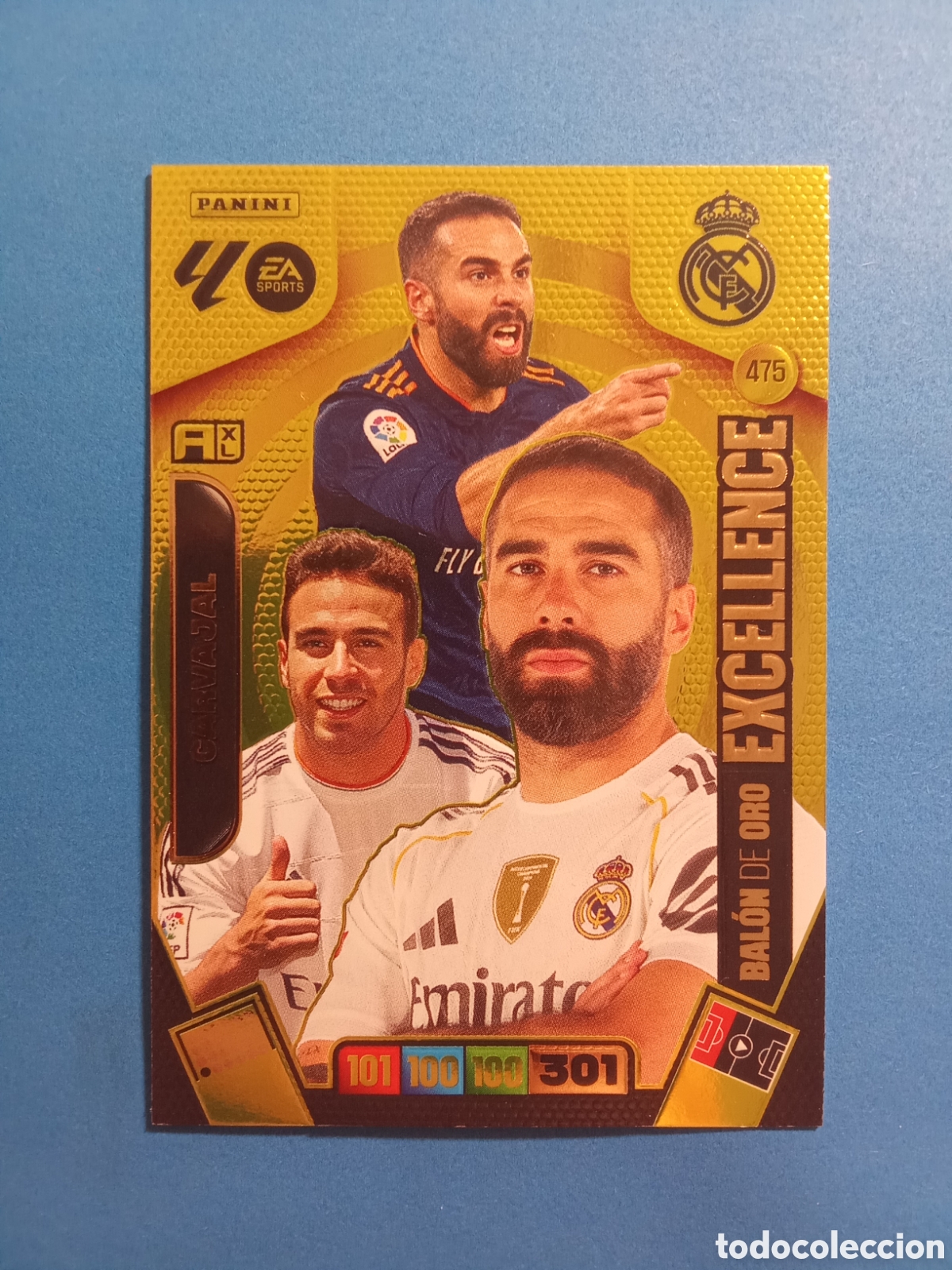 Cromos de F&uacute;tbol: CROMO BALON DE ORO EXCELLENCE 475 CARVAJAL REAL MADRID ADRENALYN 25-26