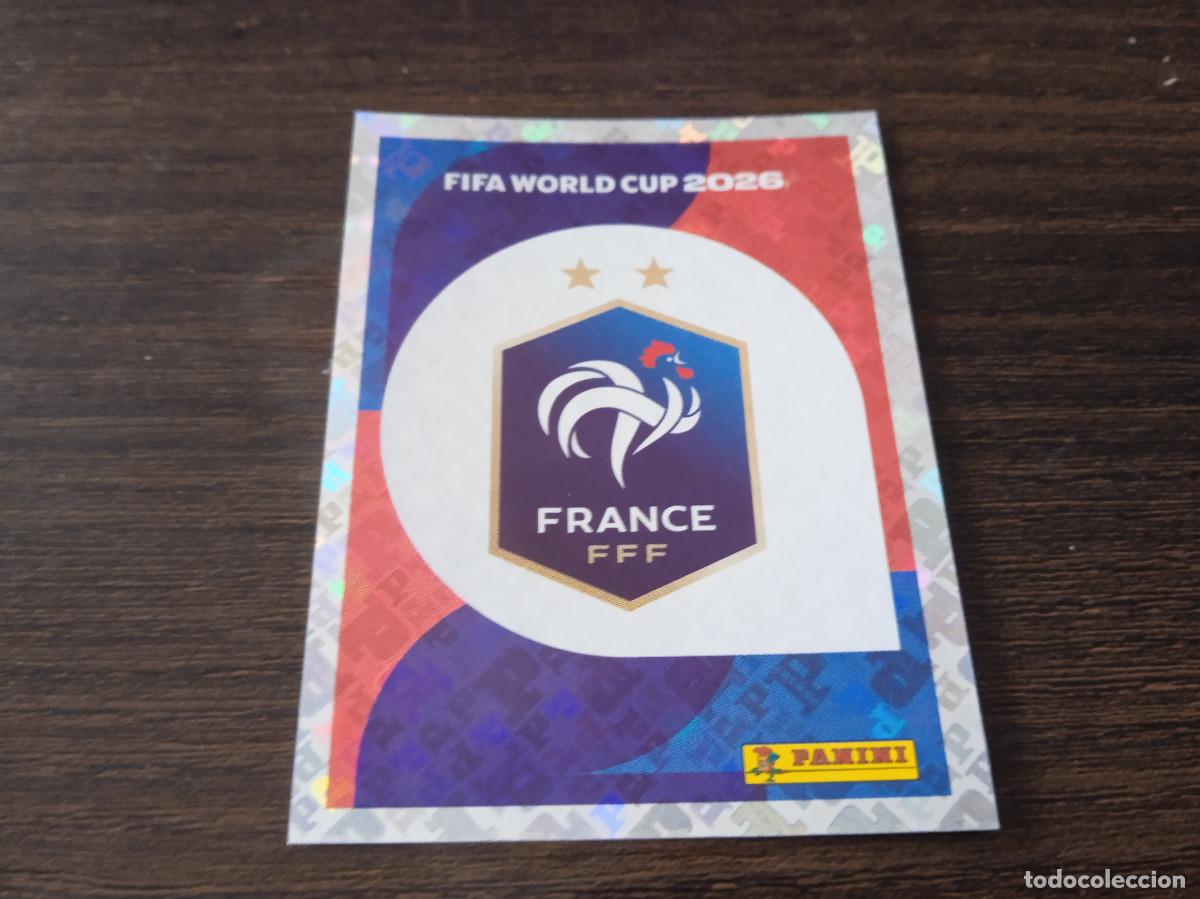 Cromos de F&uacute;tbol: Cromo Mundial Futbol 2026 Panini canada usa Mexico Francia escudo FRA 1