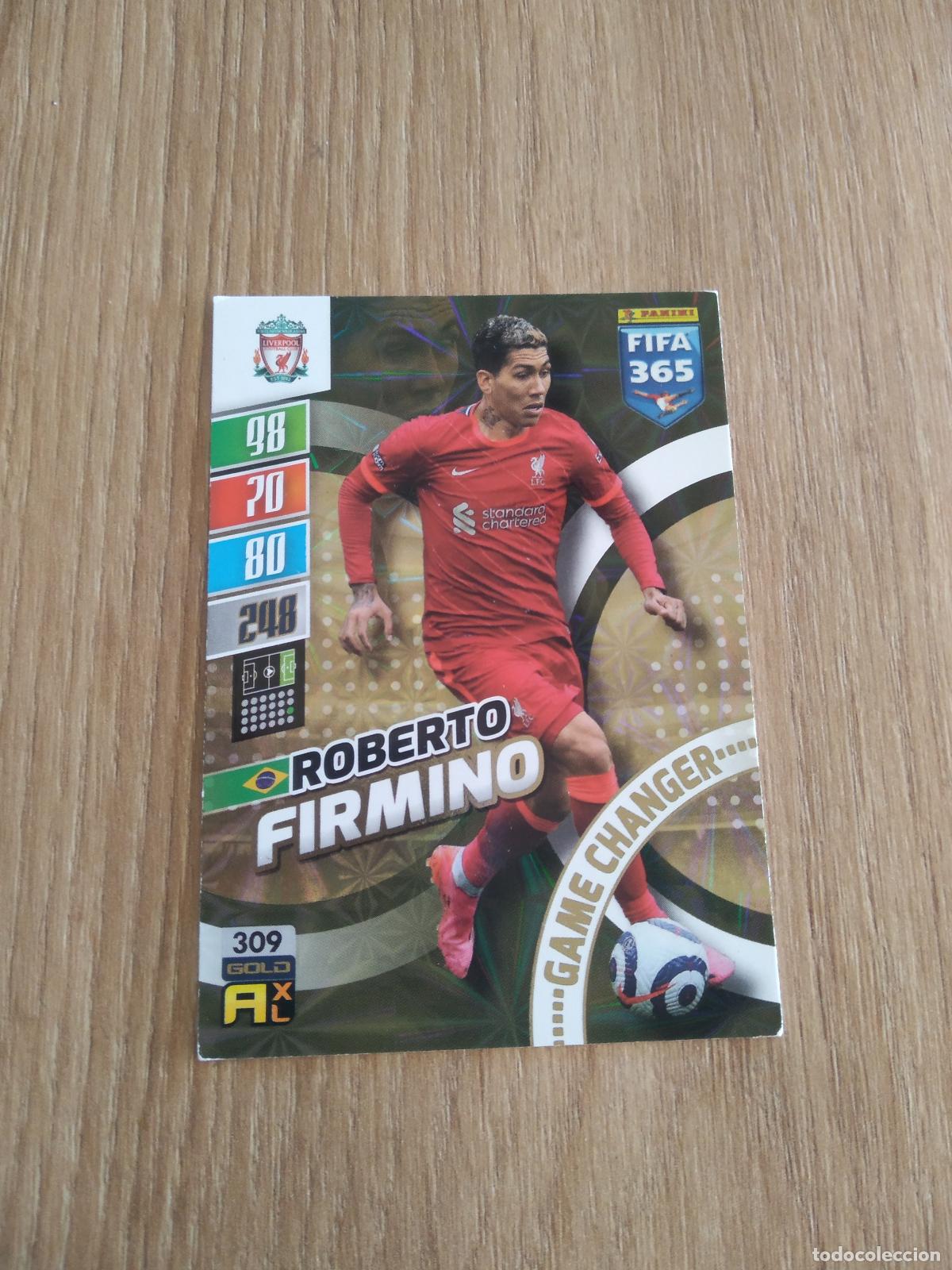 Cromos de F&uacute;tbol: 309 FIRMINO LIVERPOOL CROMO FUTBOL PANINI ADRENALYN 21-22 FIFA 365 2021-2022