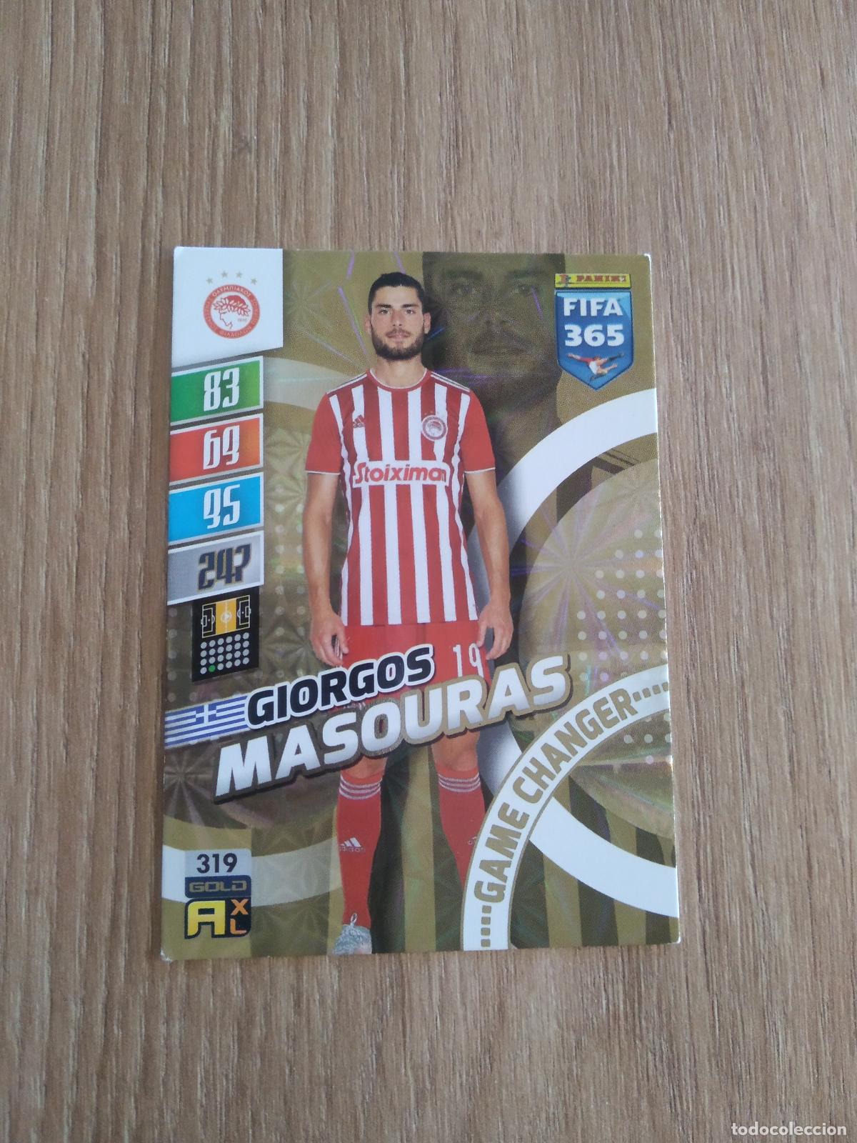 Cromos de F&uacute;tbol: 319 GIORGOS MASOURAS OLYMPIACOS CROMO FUTBOL PANINI ADRENALYN 21-22 FIFA 365 2021-2022