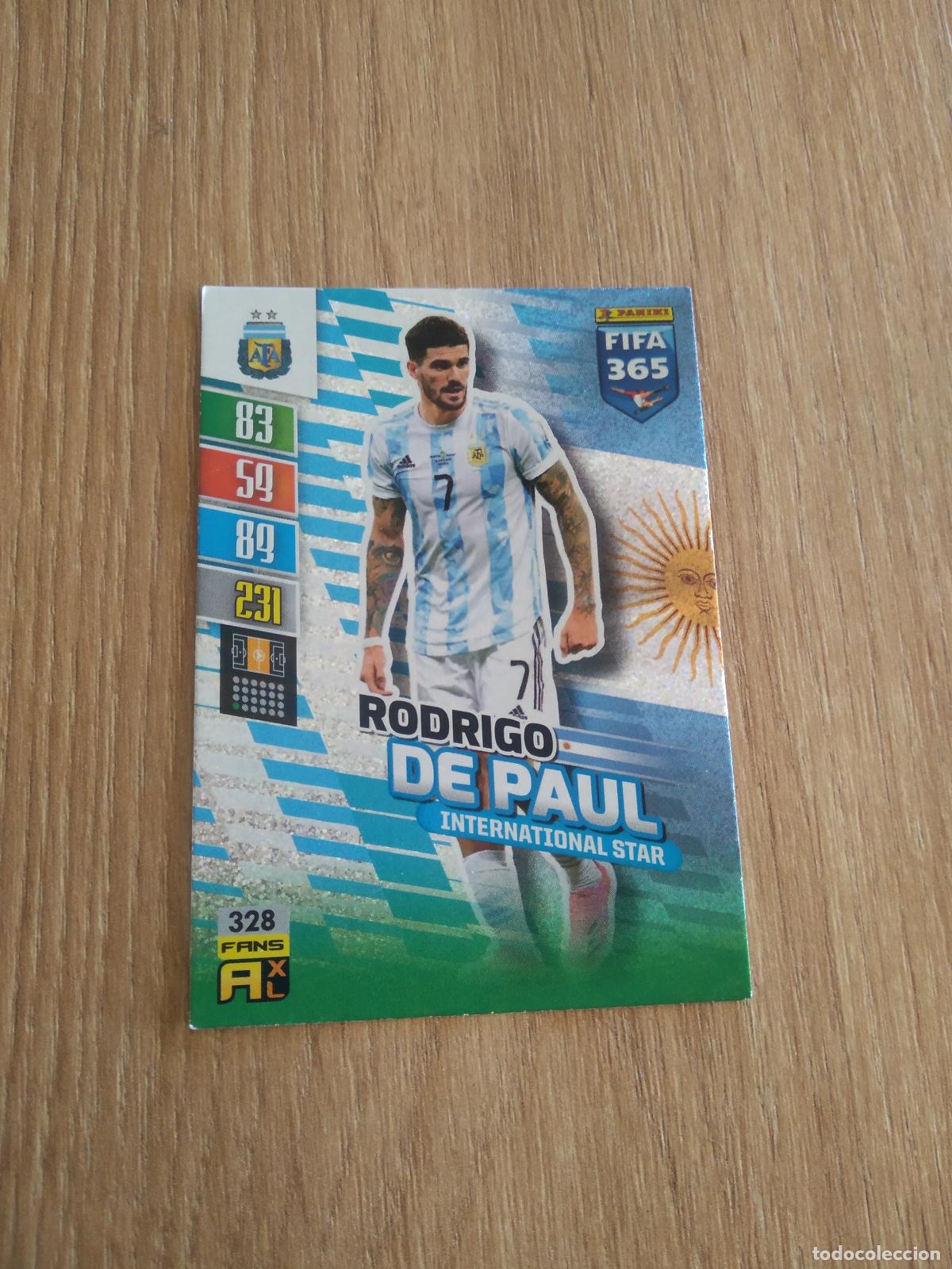 Cromos de F&uacute;tbol: 328 RODRIGO DE PAUL ARGENTINA CROMO FUTBOL PANINI ADRENALYN 21-22 FIFA 365 2021-2022