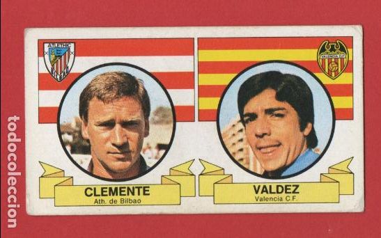 Cromos de F&uacute;tbol: ESTE 85 86 ENTRENADORES JAVIER CLEMENTE DEL BILBAO Y VALDEZ DEL VALENCIA SIN PEGAR ESTE 1985 1986