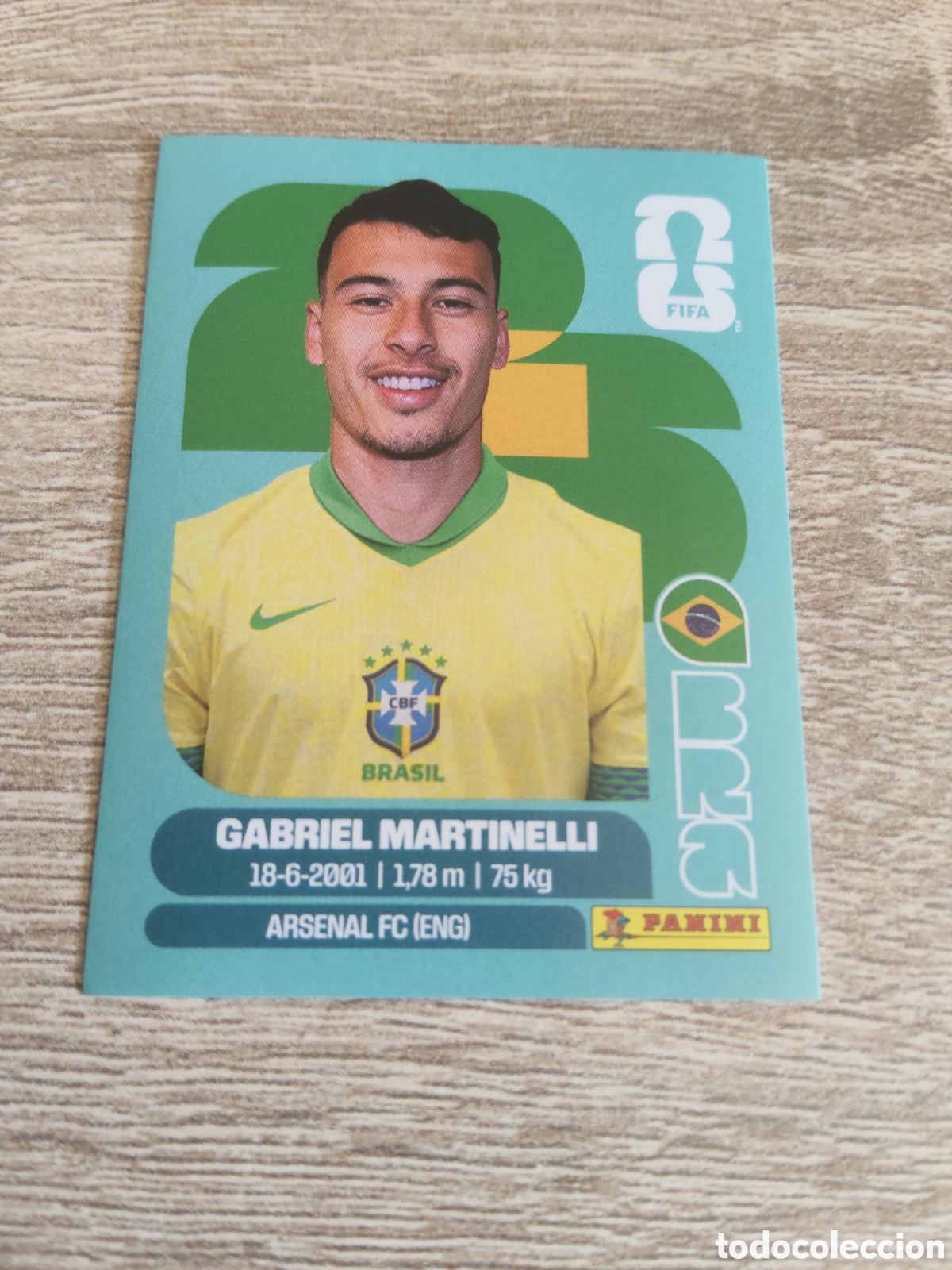 Cromos de F&uacute;tbol: Panini mundial 2026 BRA 18 Gabriel Martinelli Brasil